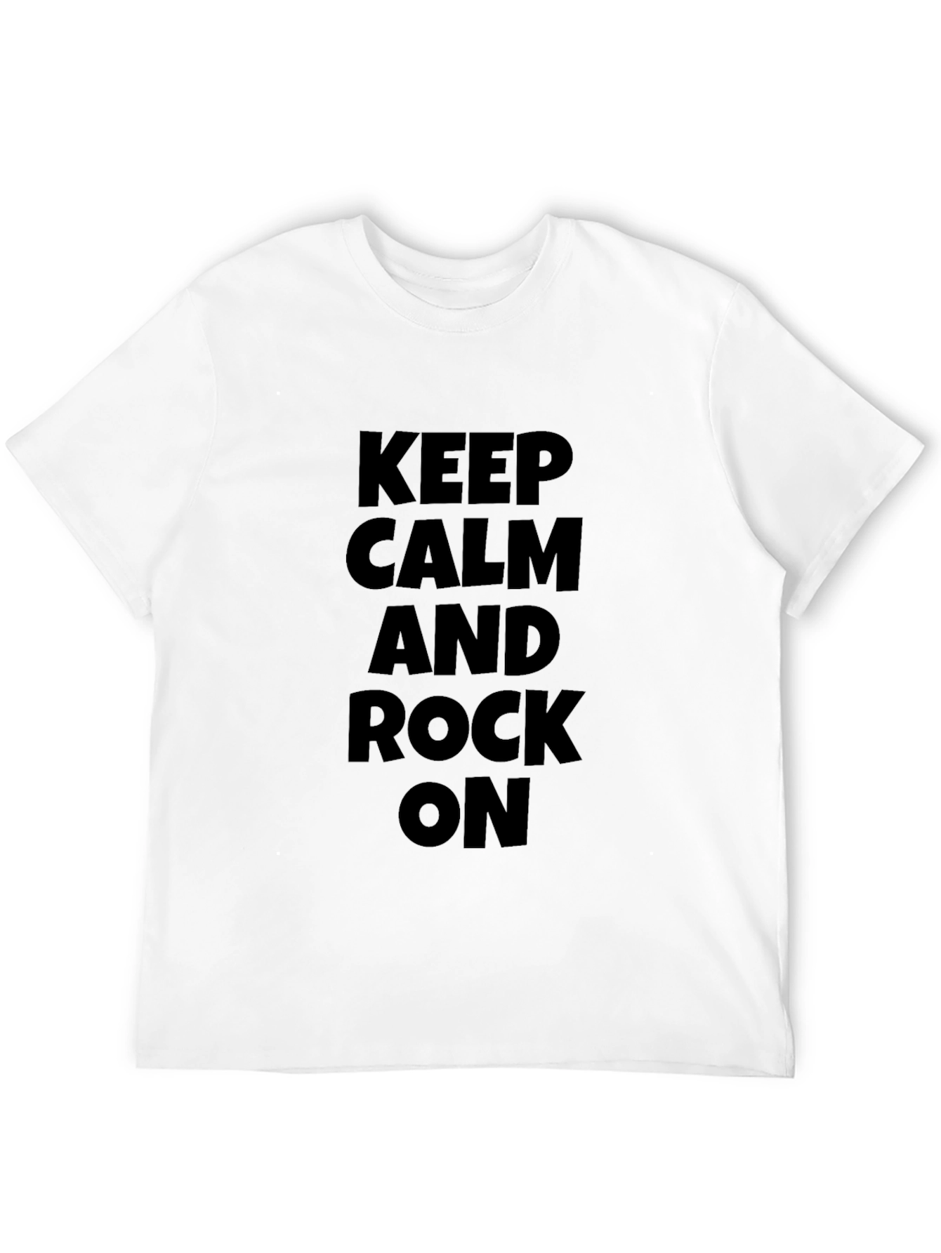 Keep Calm and Rock On Black Graphic T-Shirt