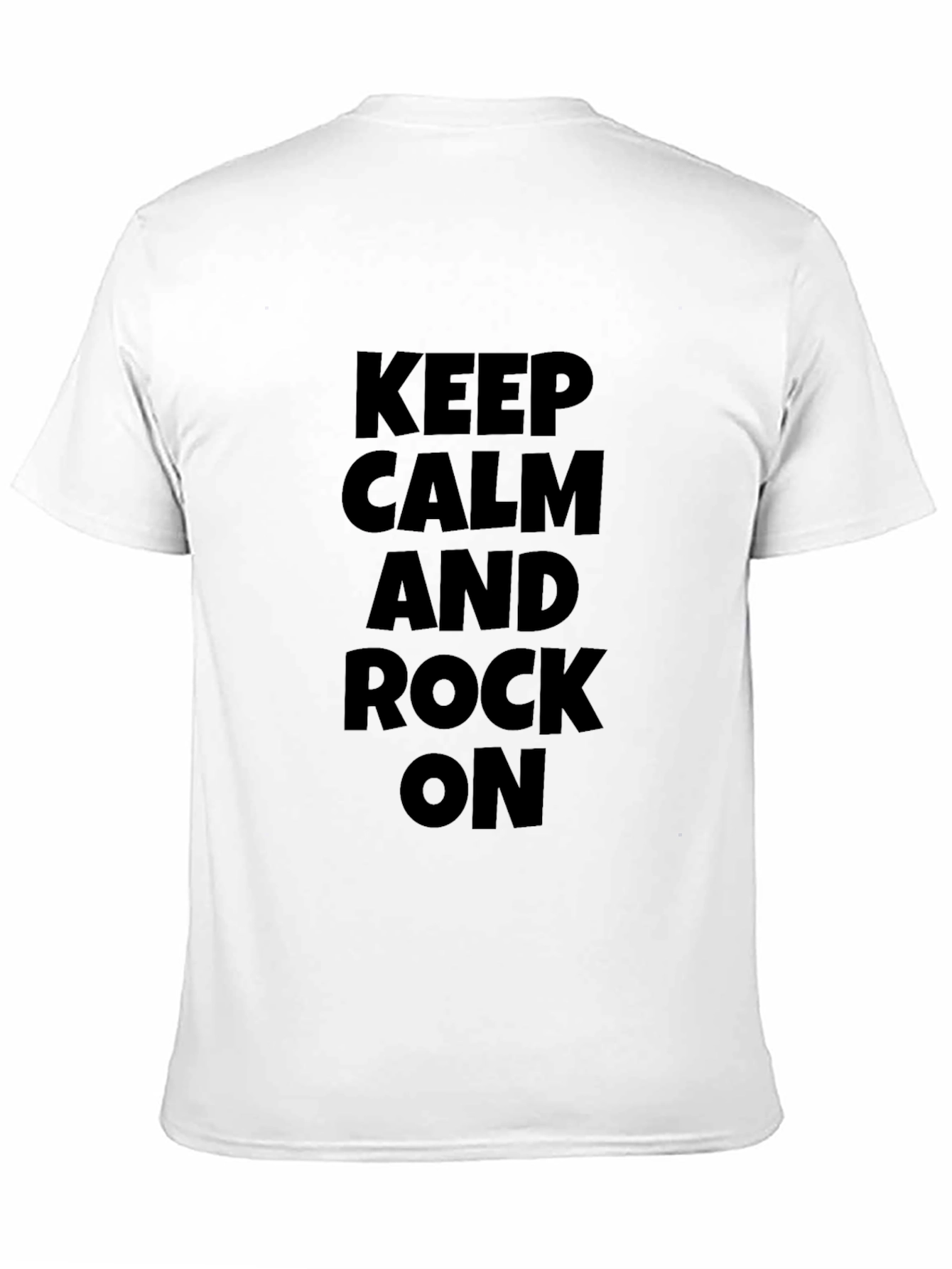 Keep Calm and Rock On Black Graphic T-Shirt
