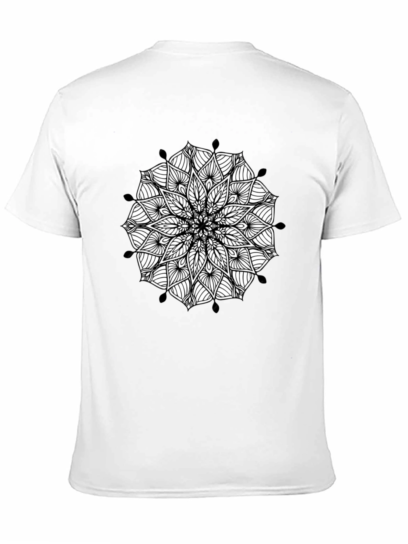 Black Mandala Print Mens Tee