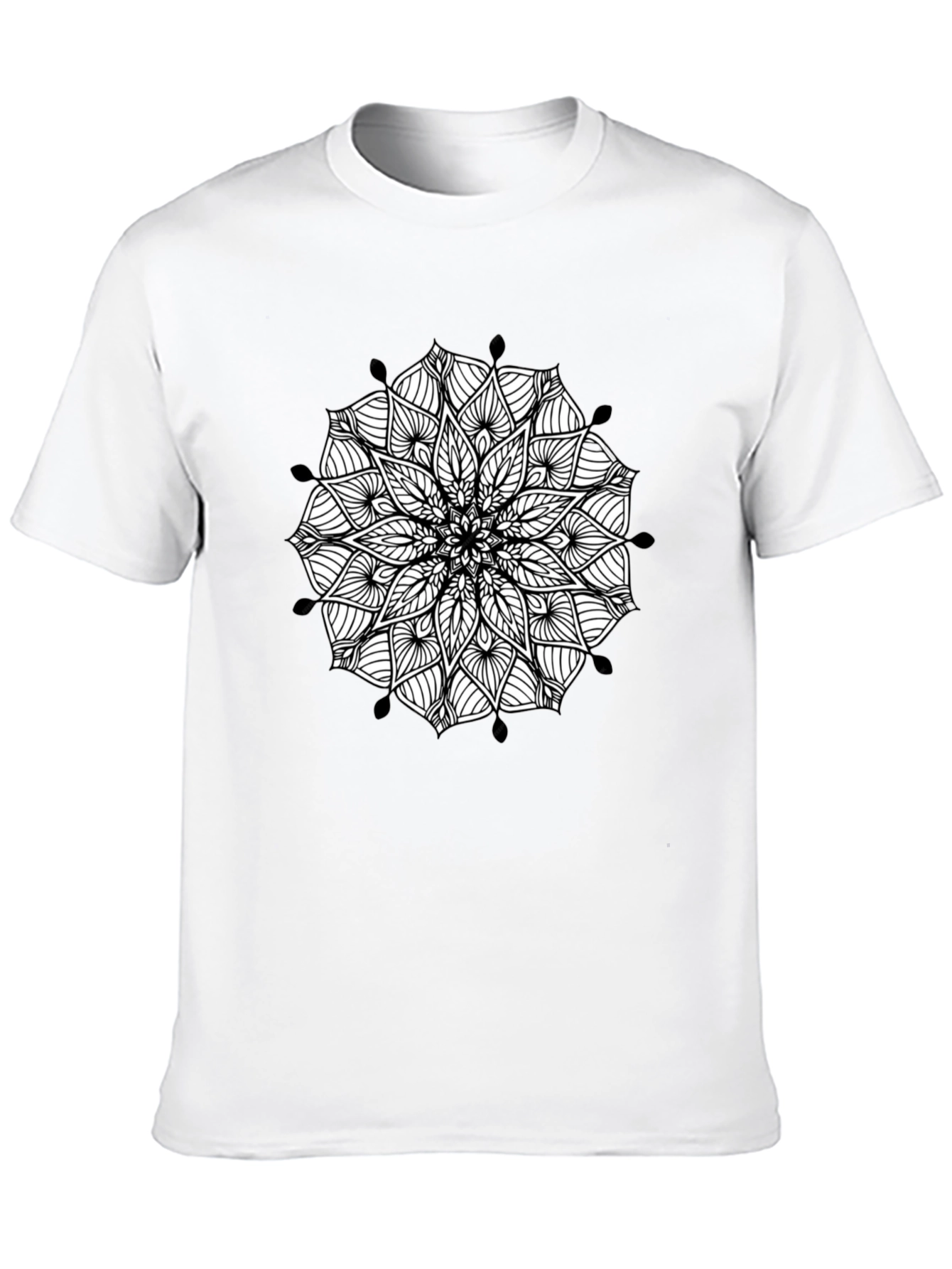 Black Mandala Print Mens Tee