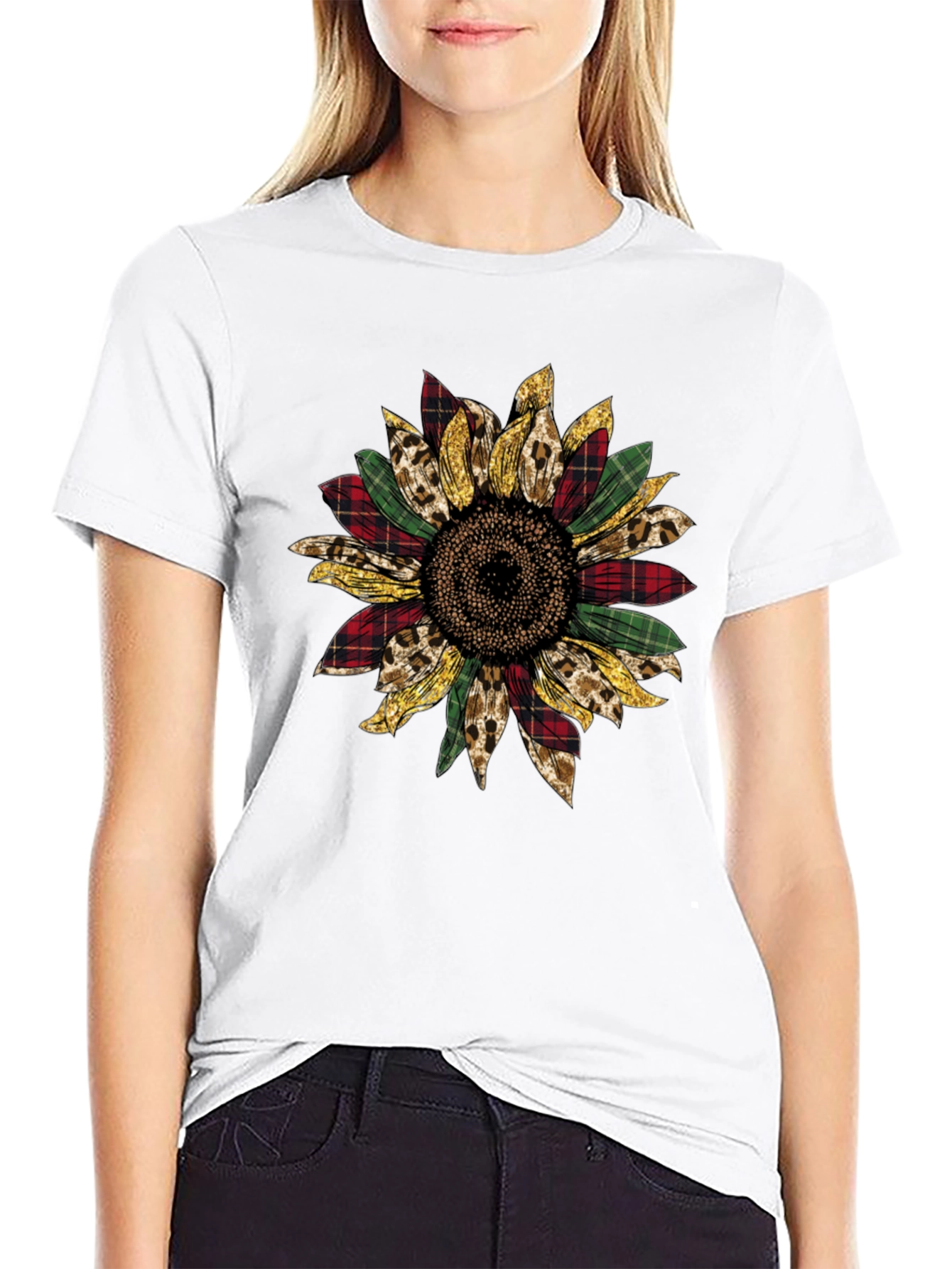 Sunflower Plaid Graphic Tee