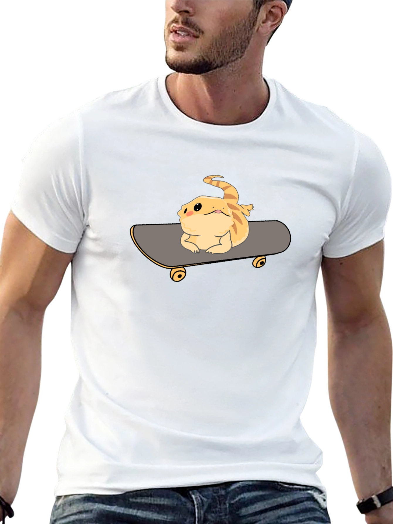 Bearded Dragon Skateboard T-Shirt - Cool Reptile Tee