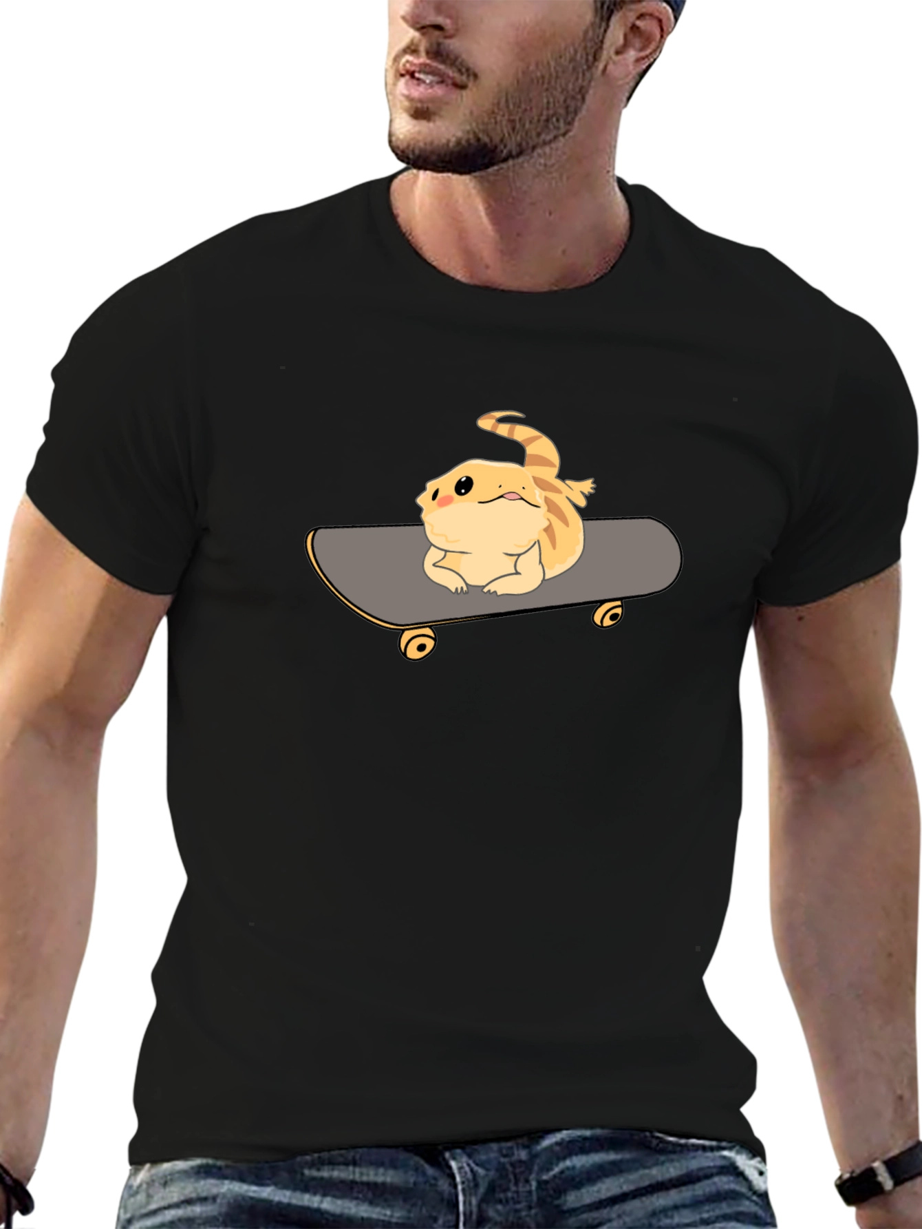 Bearded Dragon Skateboard T-Shirt - Cool Reptile Tee