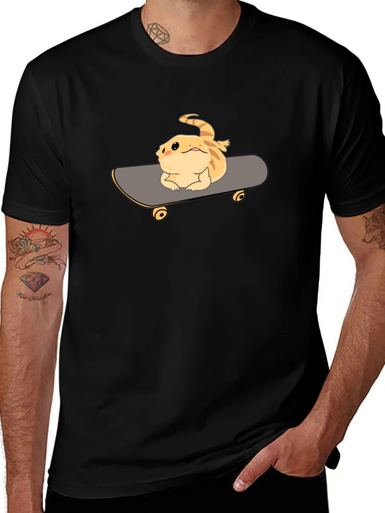 Bearded Dragon Skateboard T-Shirt - Cool Reptile Tee