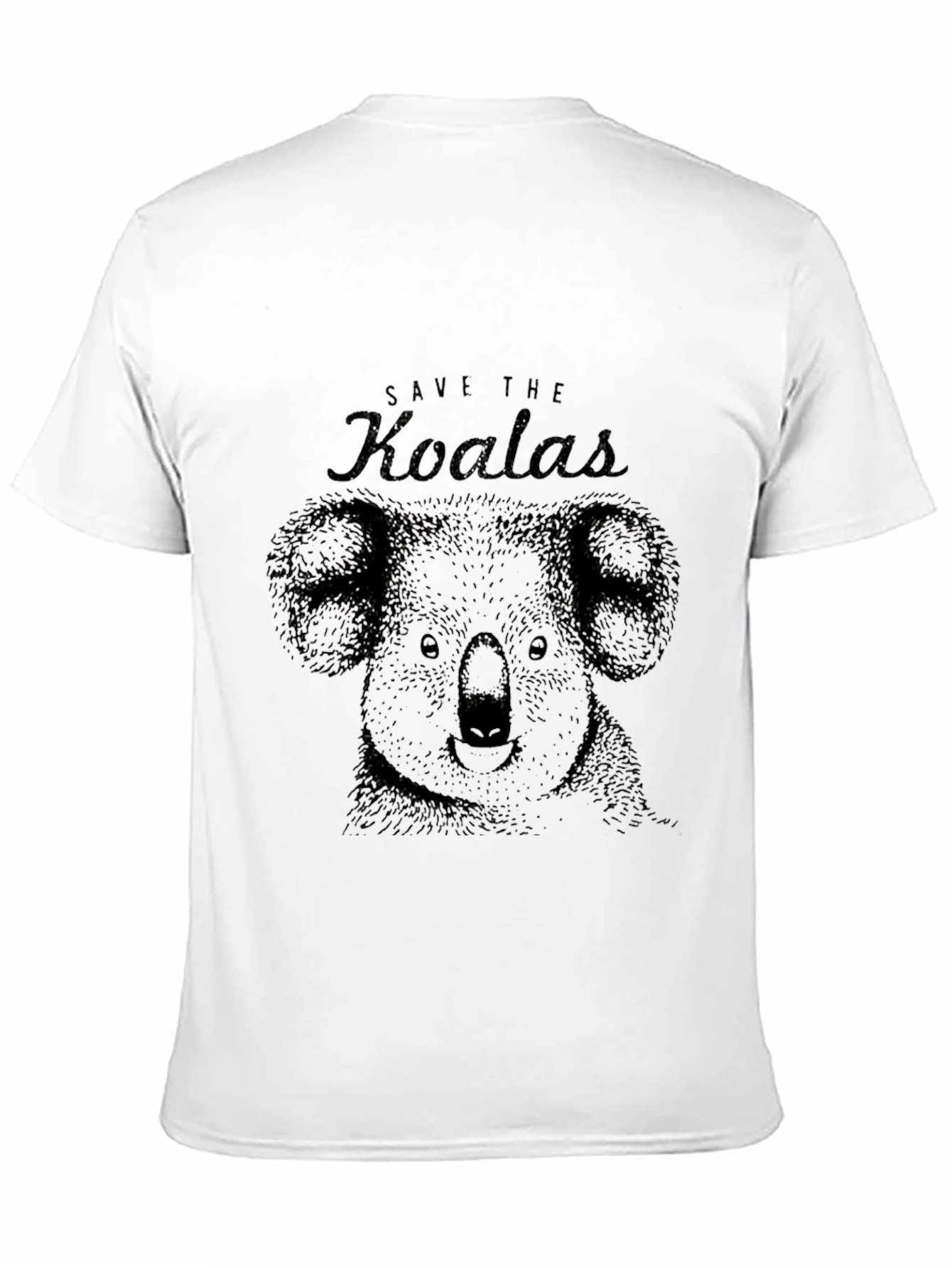 Save the Koalas Graphic Print Black T-Shirt