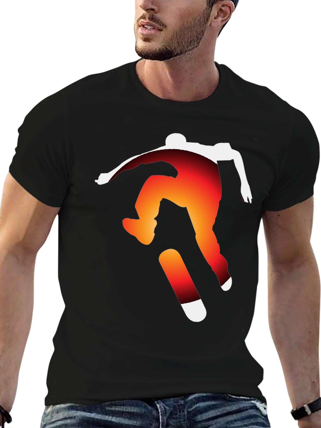 Skateboarding Silhouette Graphic Tee