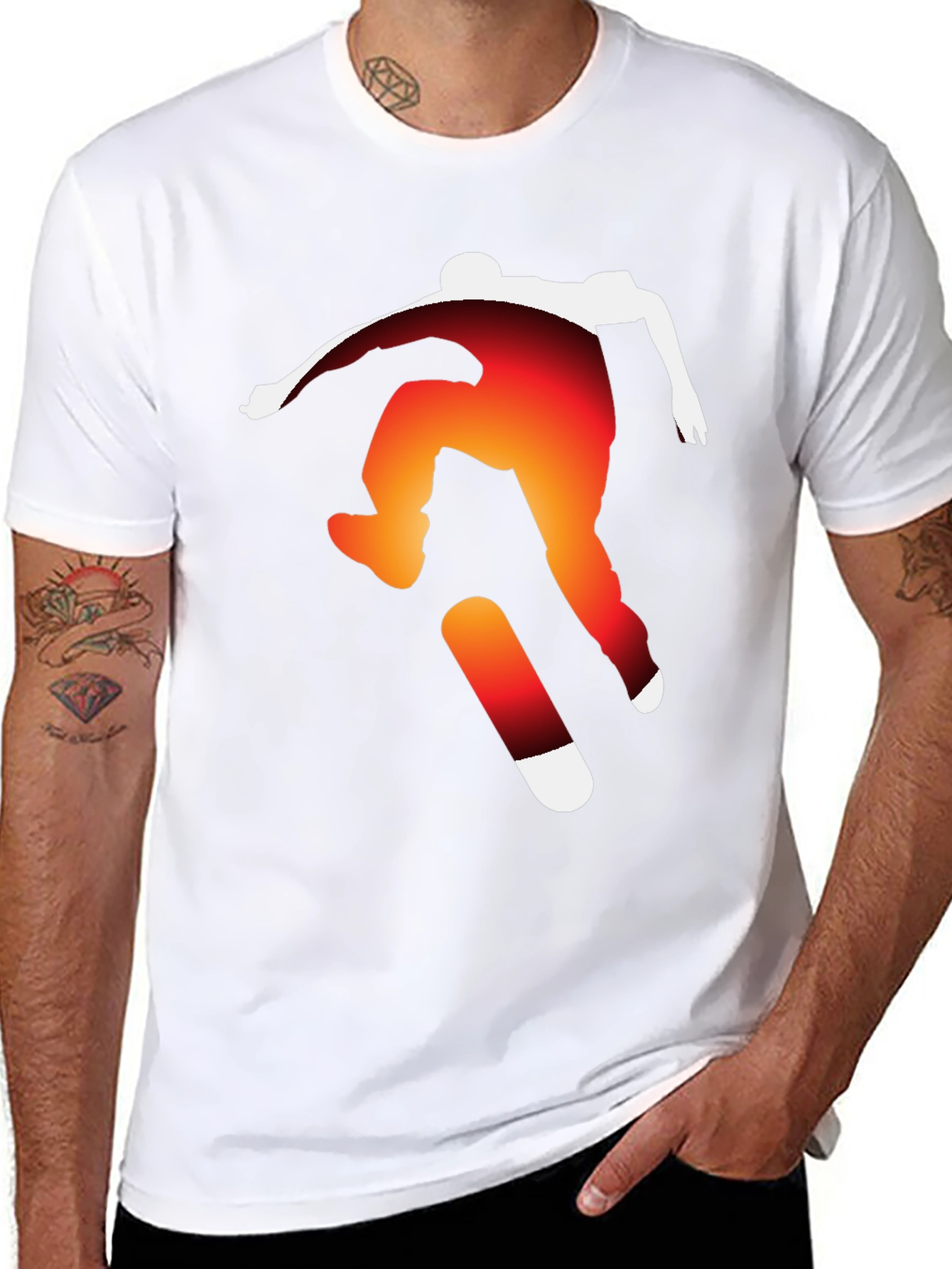 Skateboarding Silhouette Graphic Tee