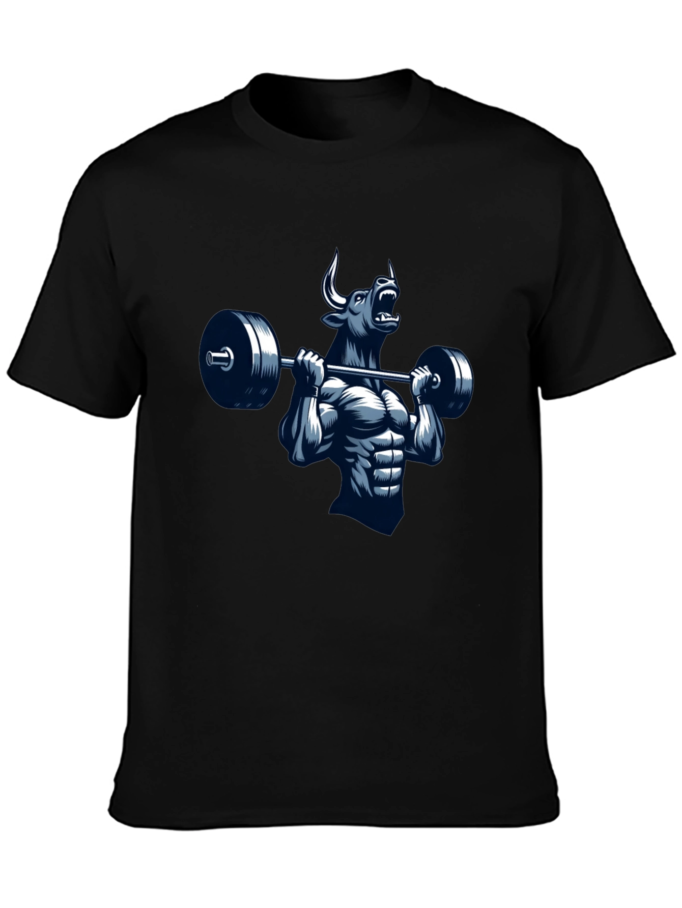 Bull Lifting Barbell Graphic T-Shirt