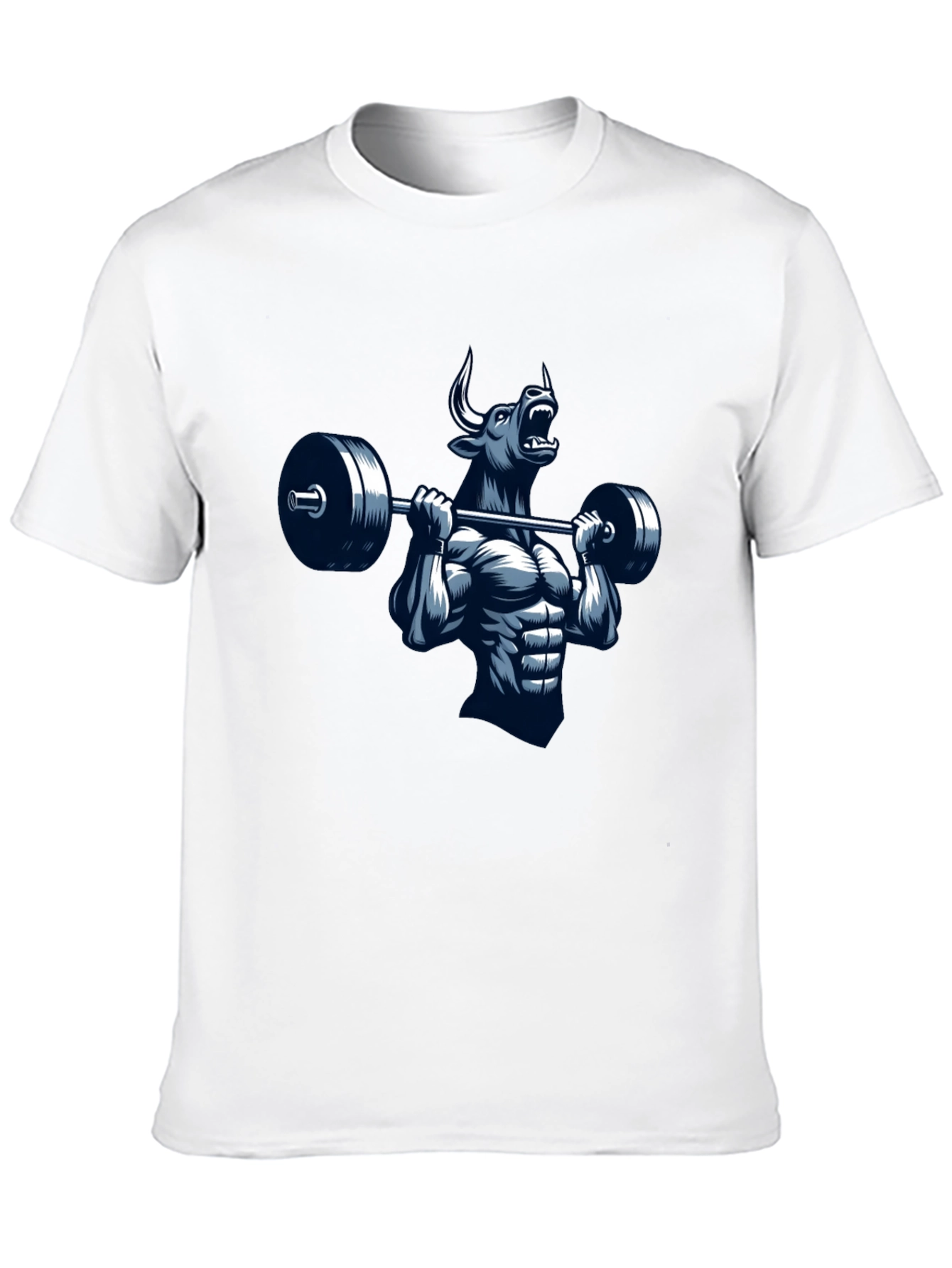 Bull Lifting Barbell Graphic T-Shirt