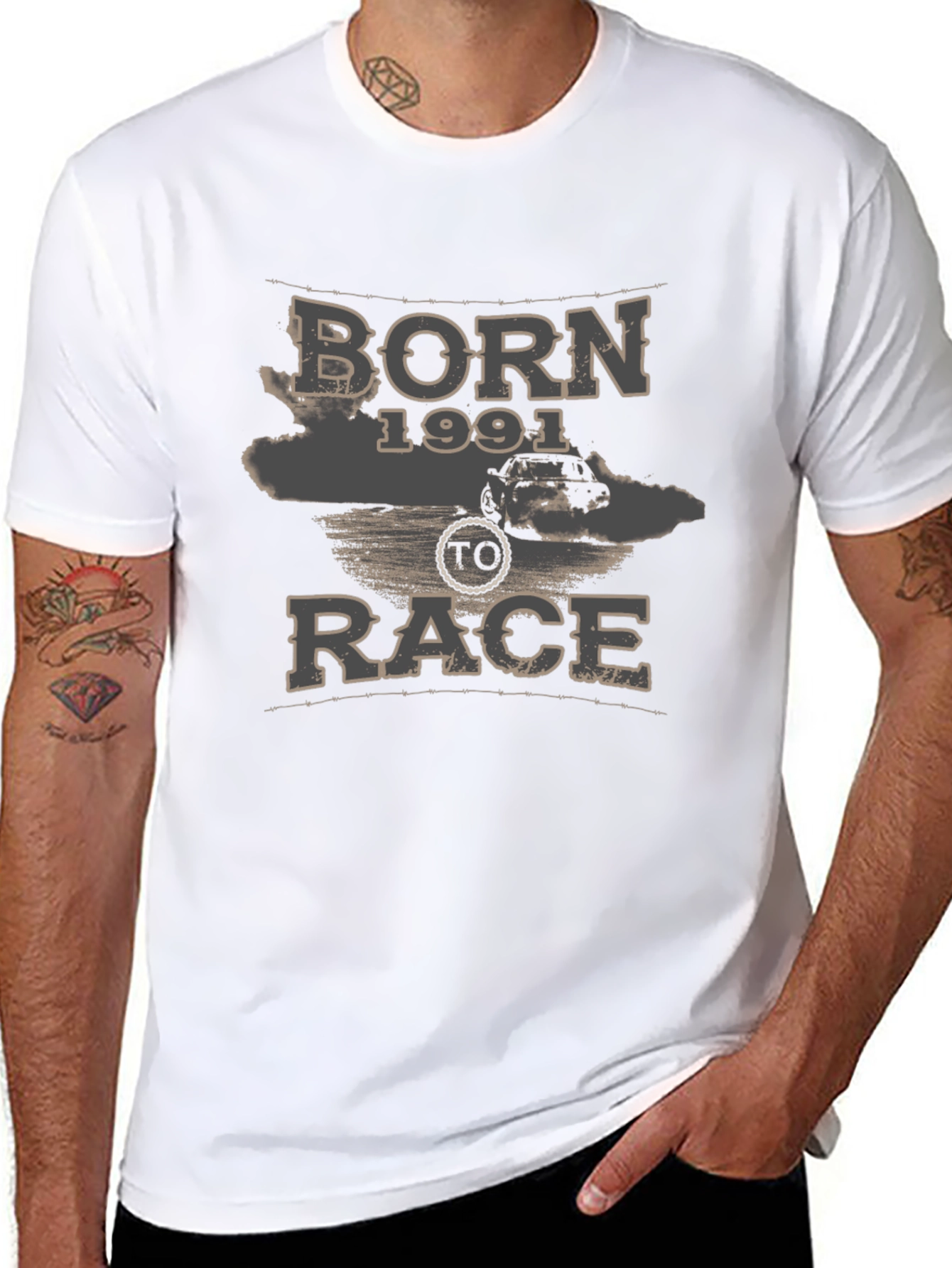 Born 1991 to Race Black Graphic Tee