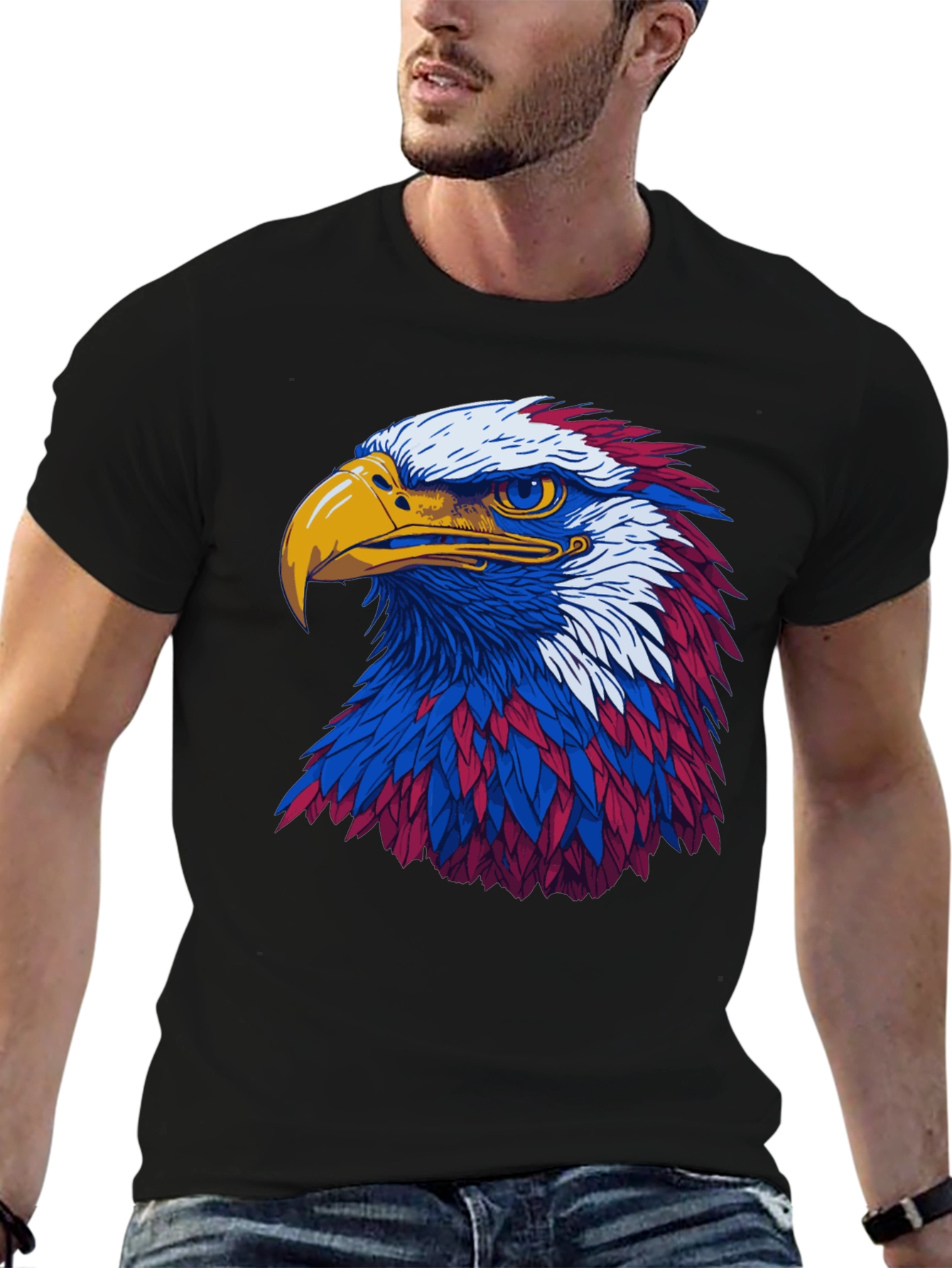 Patriotic Eagle Graphic Tee - Bold & Stylish