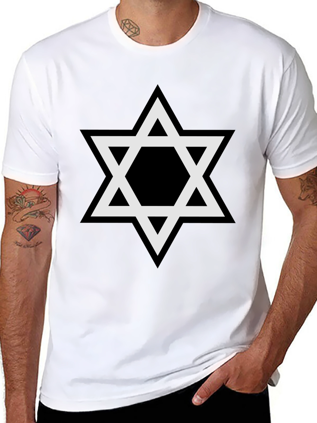 Star of David Graphic Tee - Classic Black T-Shirt