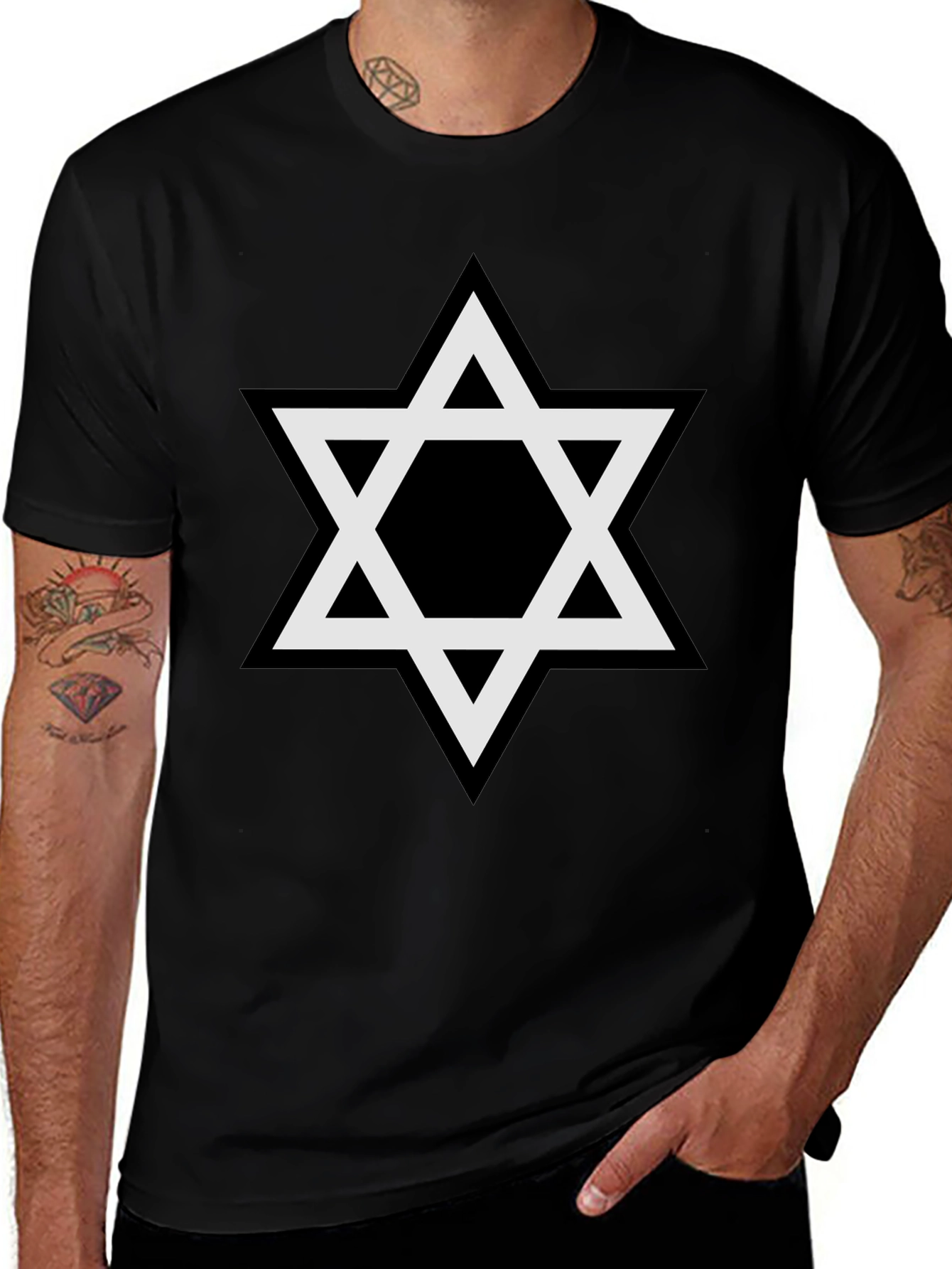 Star of David Graphic Tee - Classic Black T-Shirt