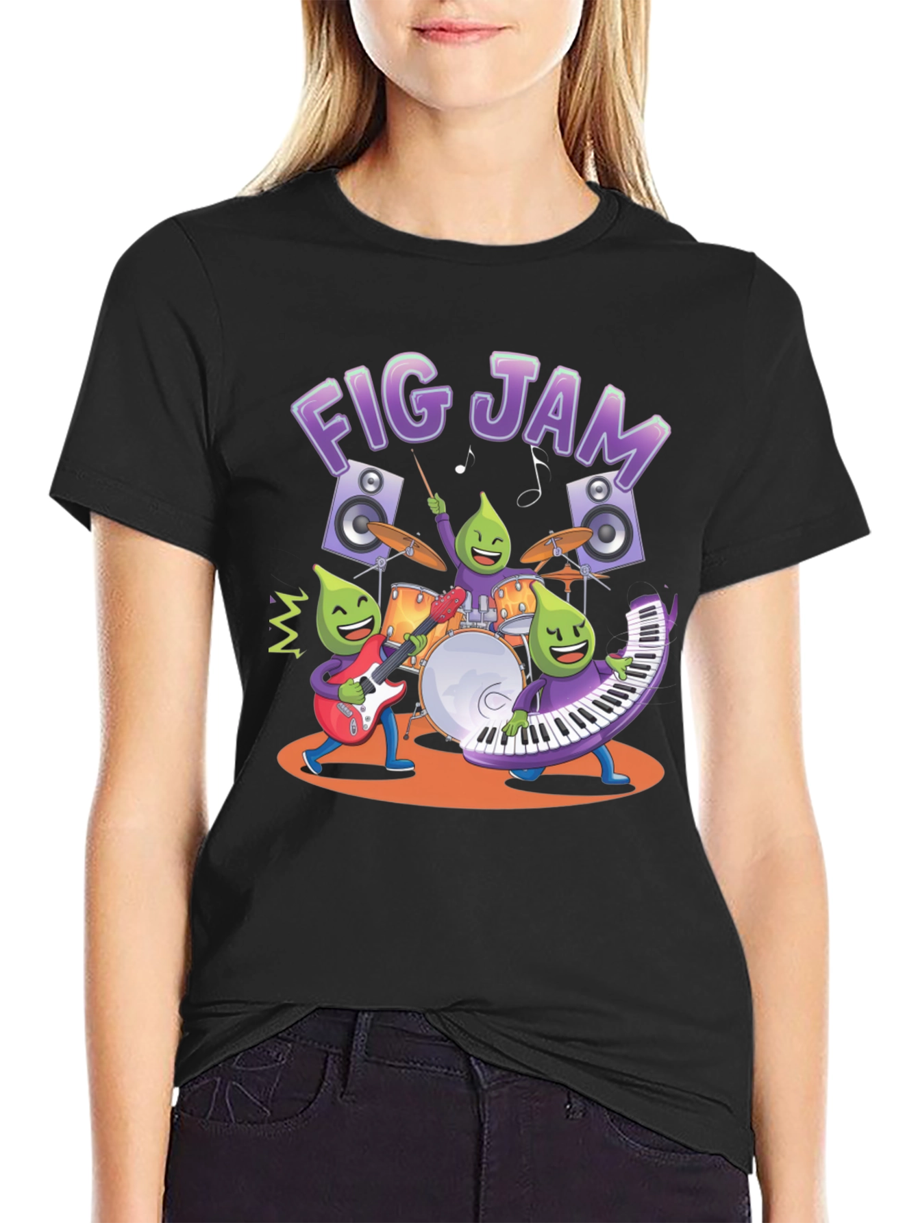 Fig Jam Band Graphic T-Shirt - Cool Musician Tee