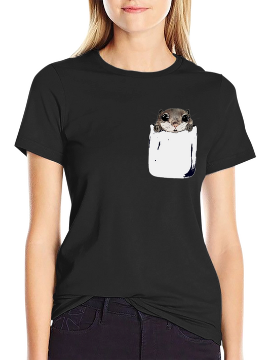 Squirrel Pocket T-Shirt - Cute Animal Tee