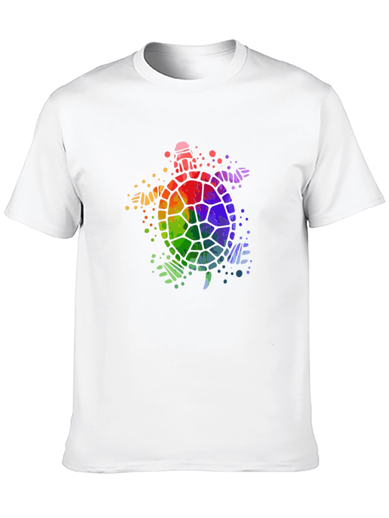 Rainbow Turtle Graphic Tee - Black Cotton T-Shirt