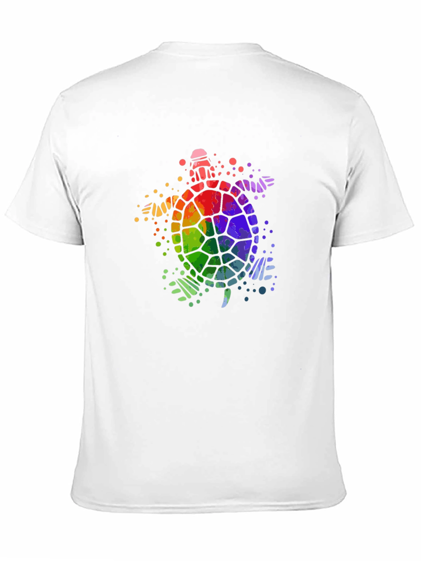 Rainbow Turtle Graphic Tee - Black Cotton T-Shirt