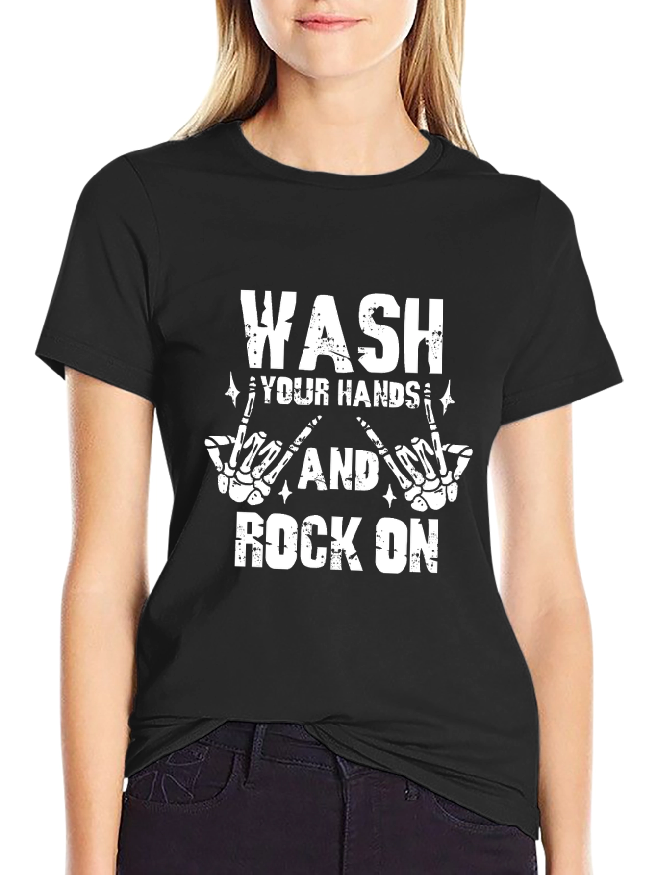 Wash Your Hands and Rock On Graphic T-Shirt