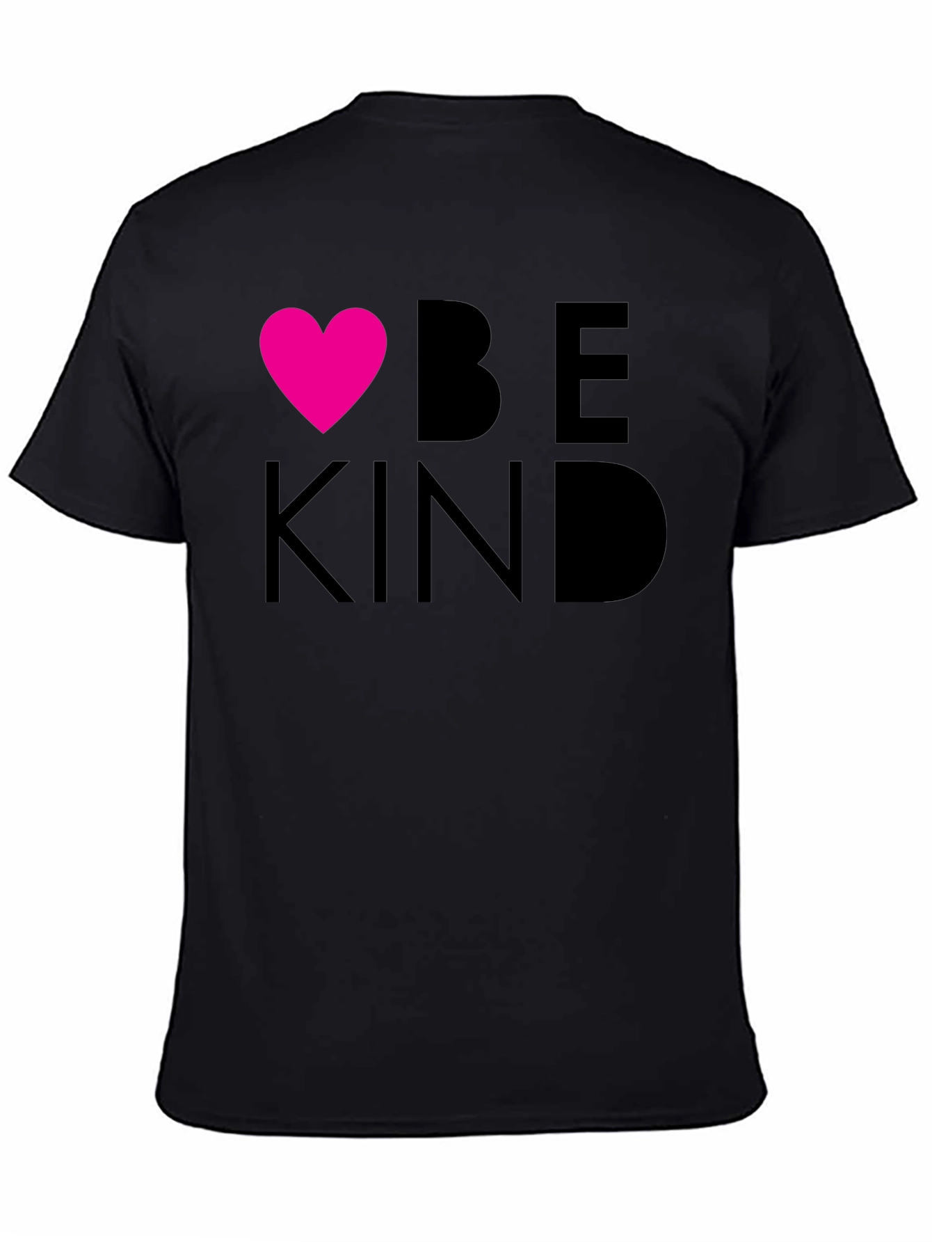 Be Kind Heart Graphic Tee - Black Cotton T-Shirt