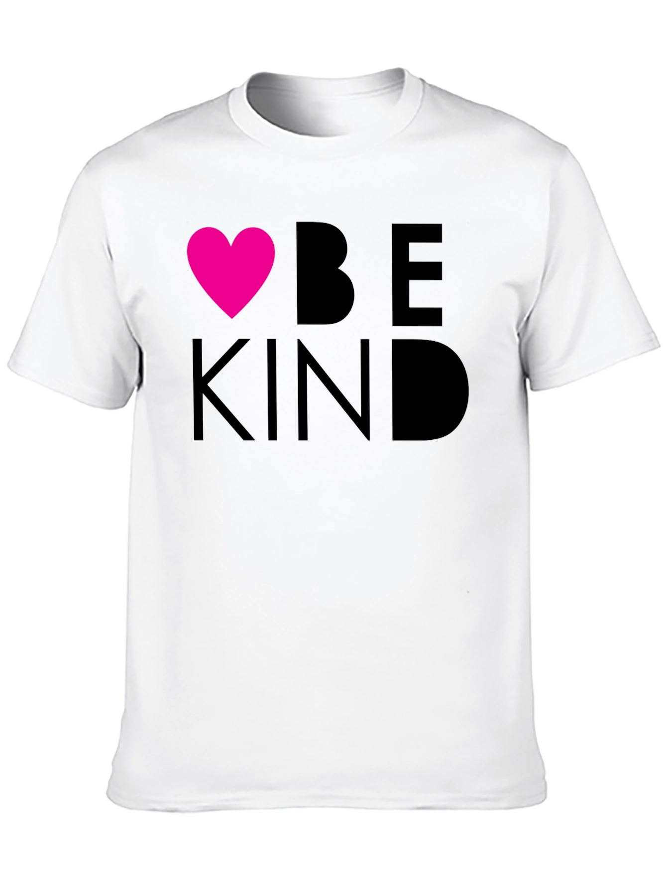 Be Kind Heart Graphic Tee - Black Cotton T-Shirt