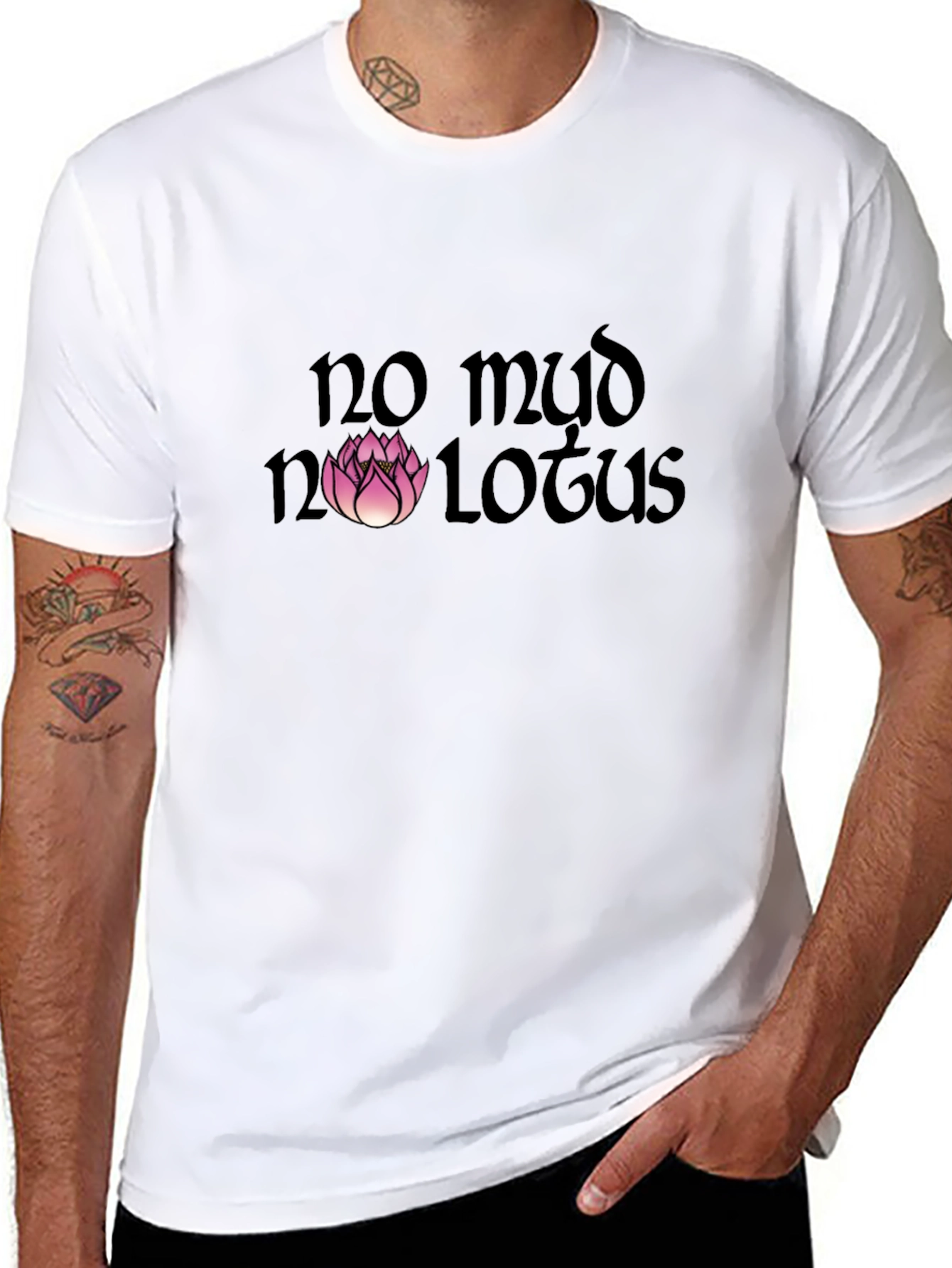 No Mud No Lotus Graphic Tee - Black