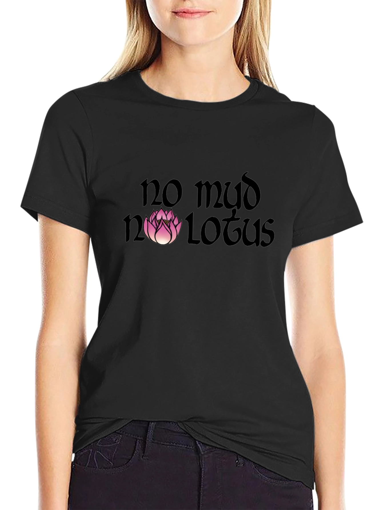 No Mud No Lotus Graphic Tee - Black