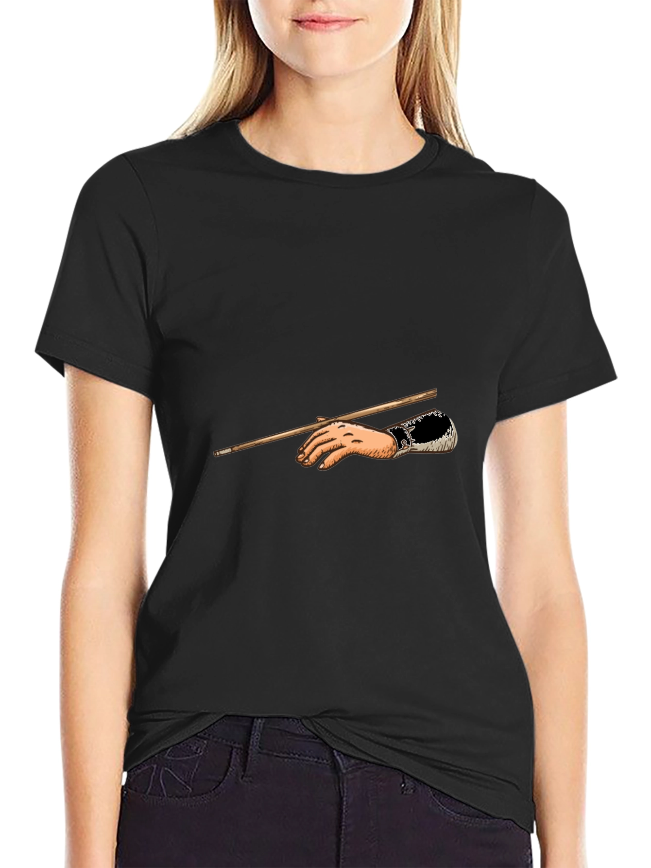 Classic Hand Holding Stick Graphic T-Shirt