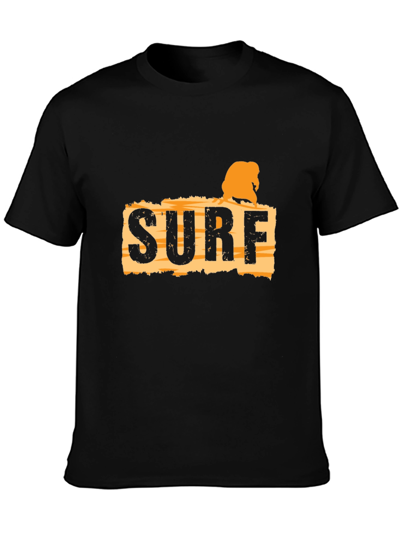 Surf Graphic Tee - Black Cotton T-Shirt
