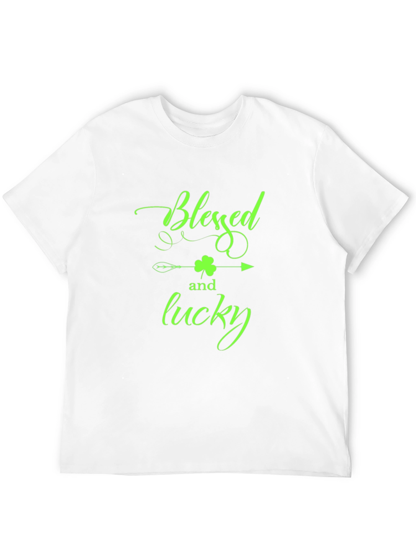Blessed & Lucky Shamrock St. Patricks Day Black T-Shirt
