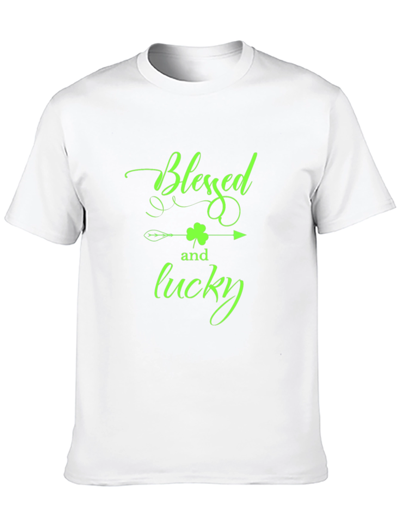Blessed & Lucky Shamrock St. Patricks Day Black T-Shirt