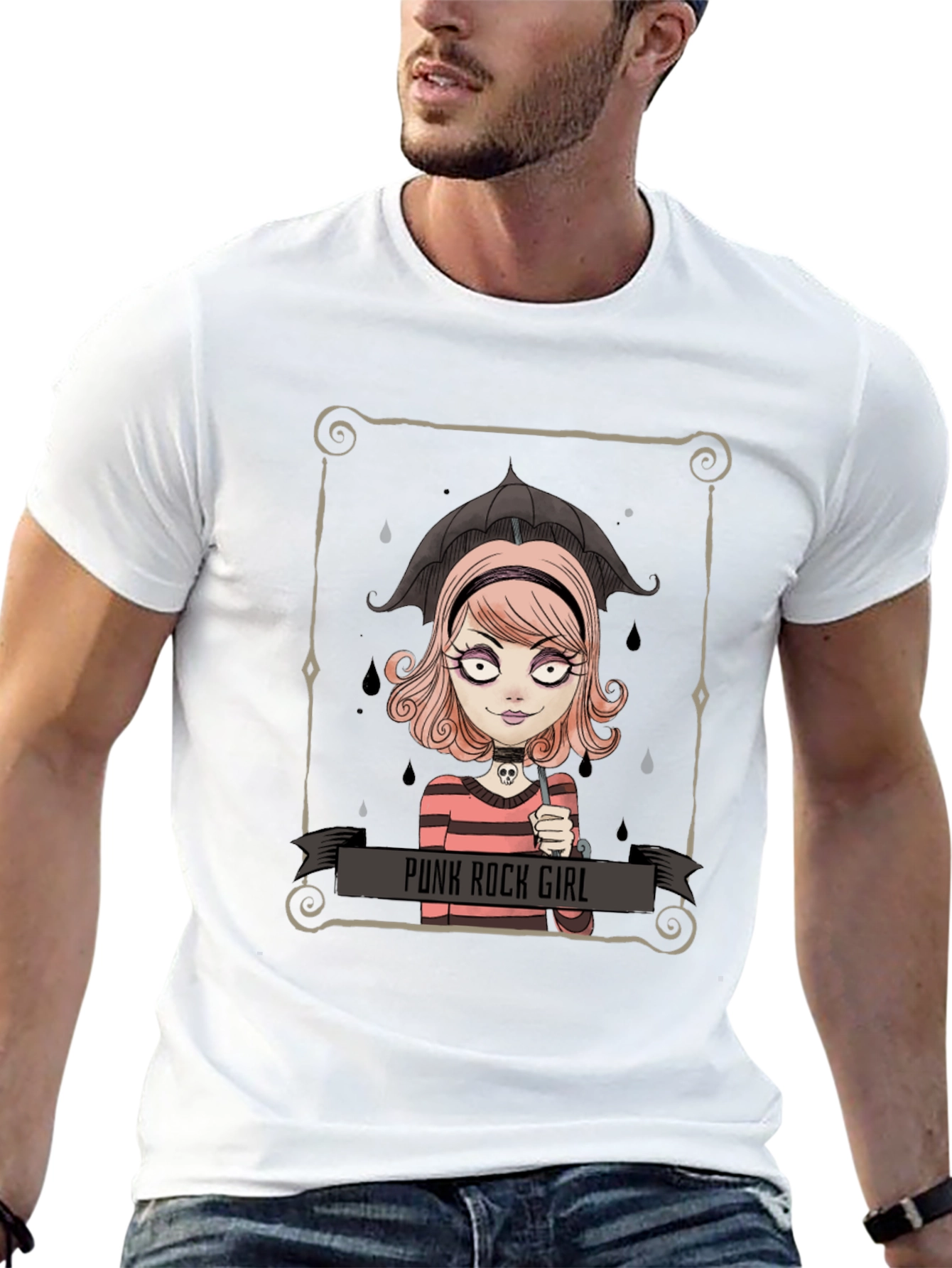 Punk Rock Girl Graphic Tee - Unique Design