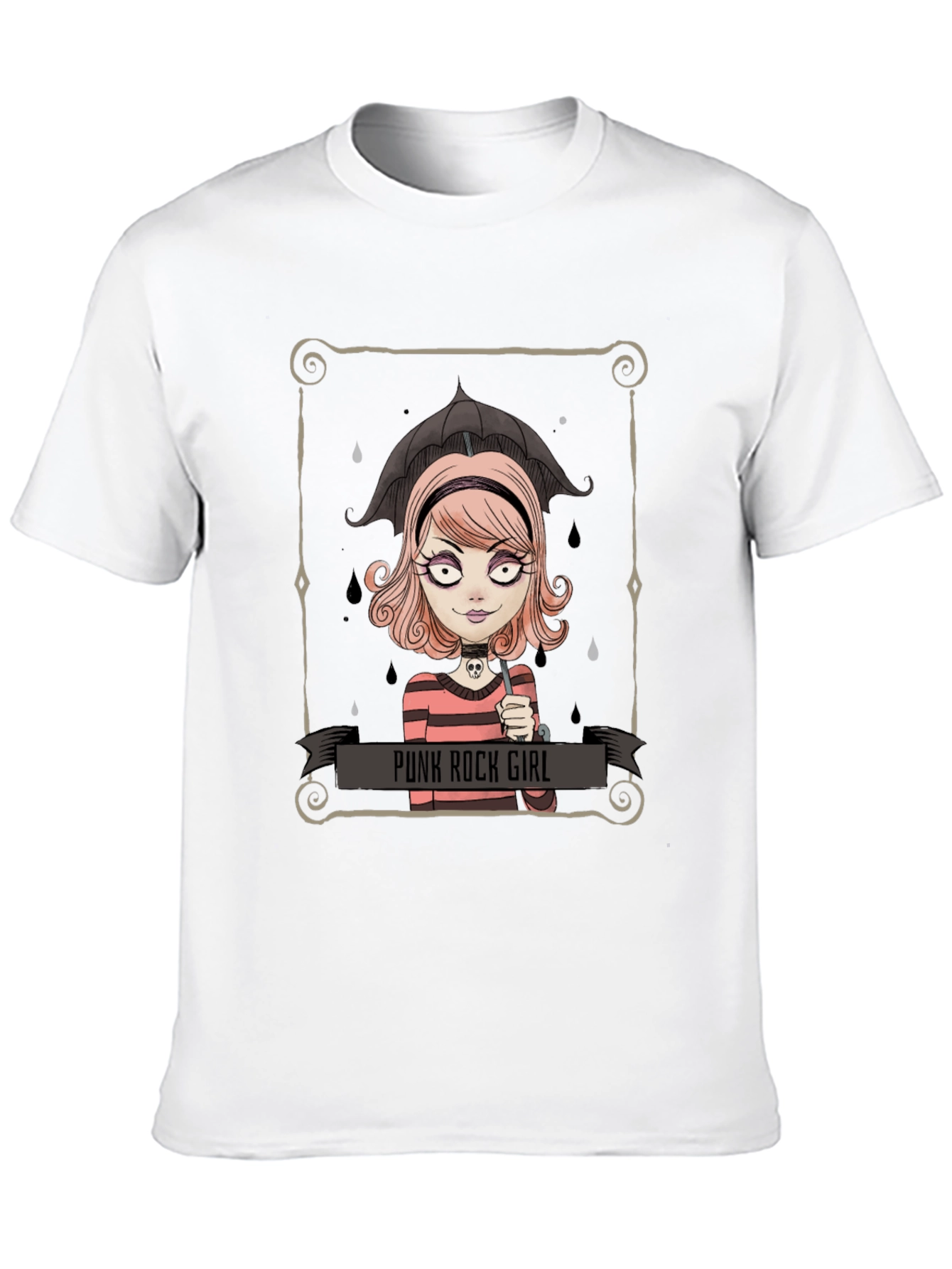 Punk Rock Girl Graphic Tee - Unique Design