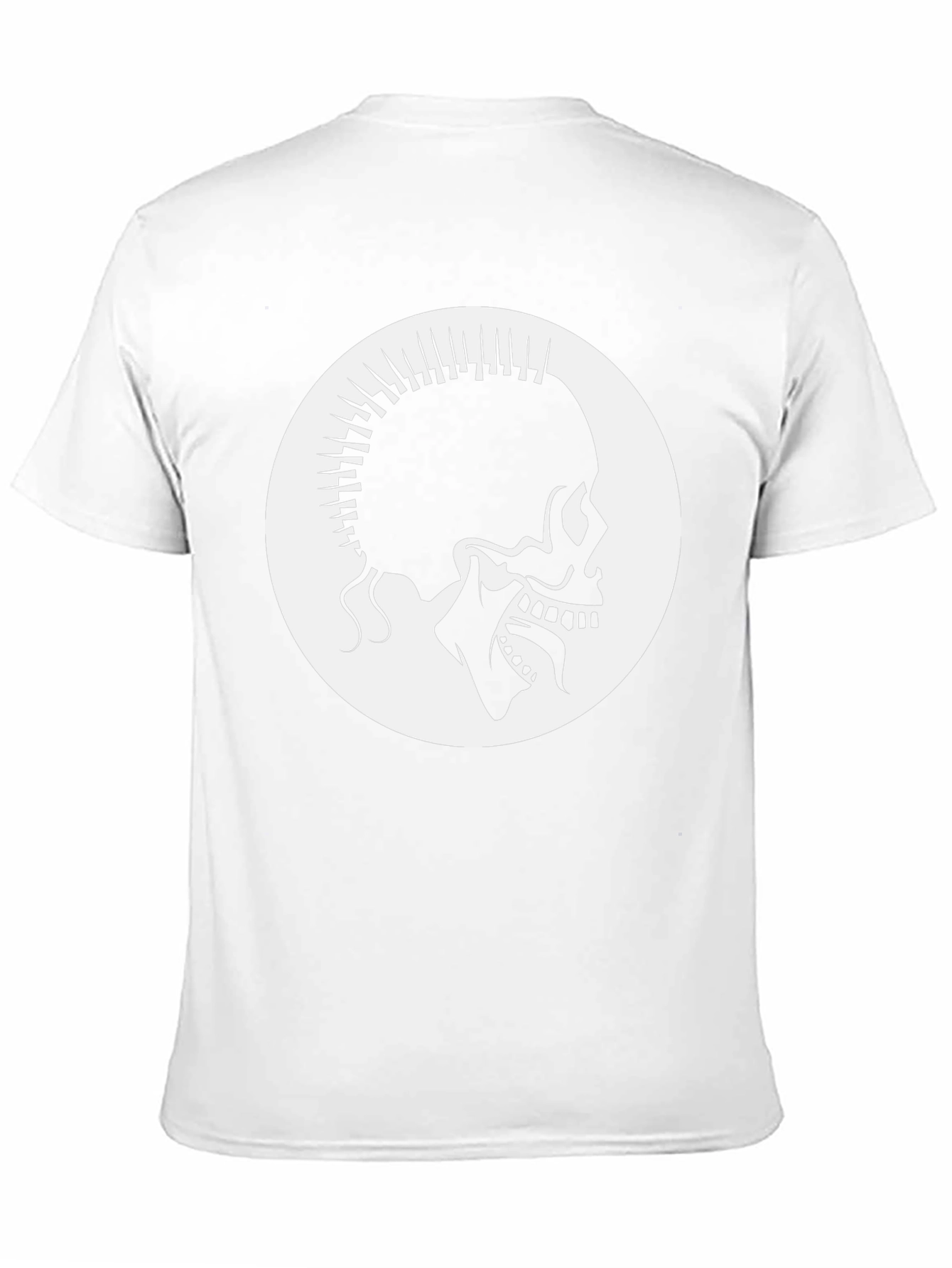 Punk Skull Graphic Tee - Black Cotton Casual T-Shirt