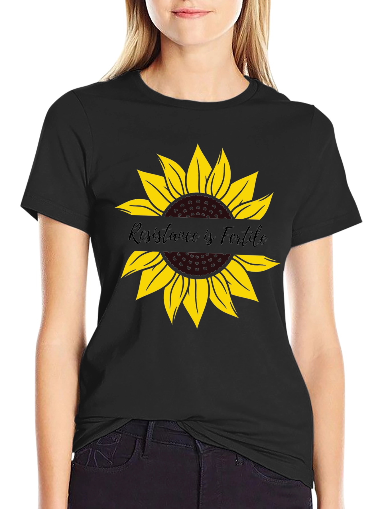 Resistance is Fertile Sunflower Graphic Tee