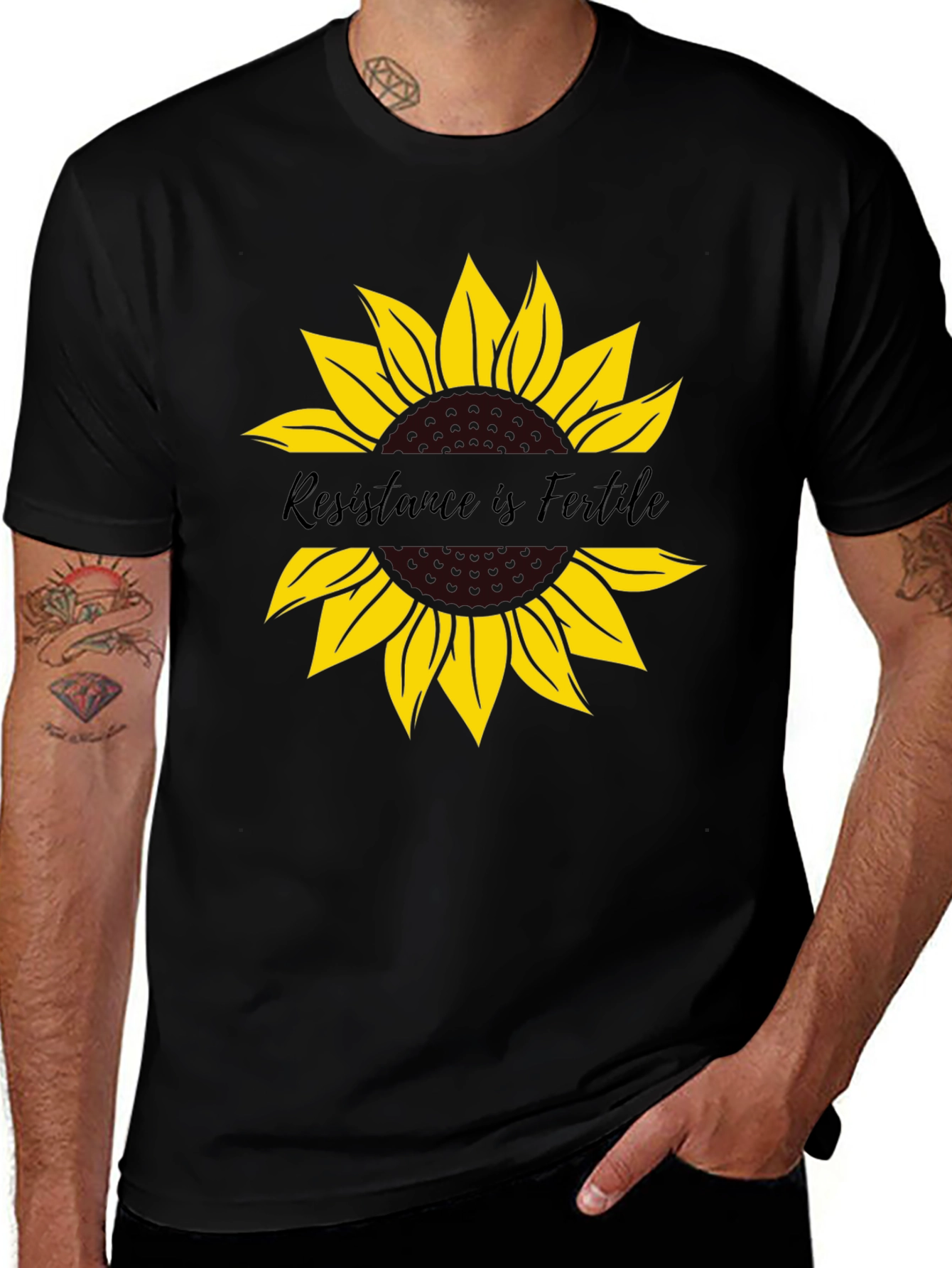 Resistance is Fertile Sunflower Graphic Tee