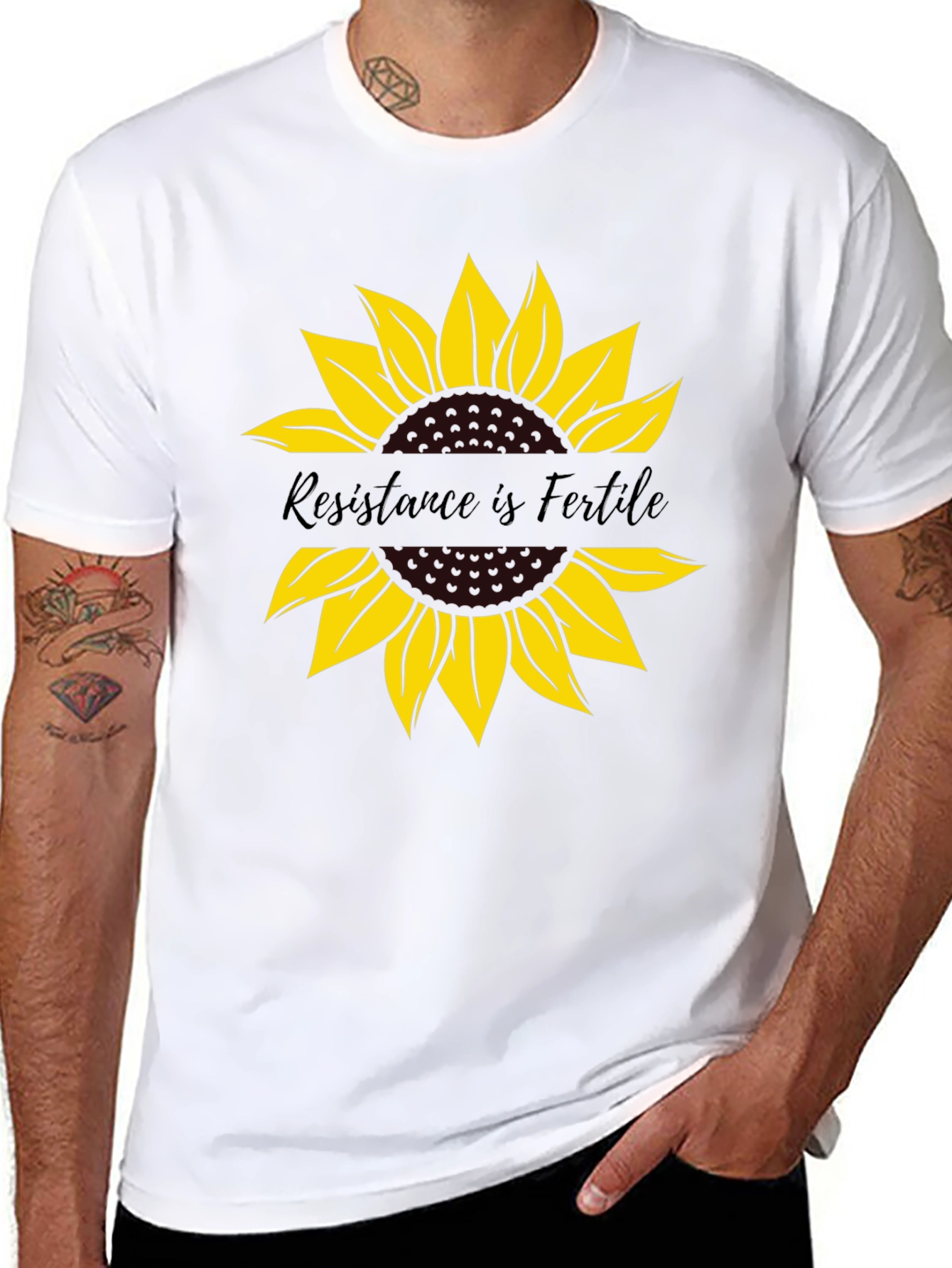 Resistance is Fertile Sunflower Graphic Tee