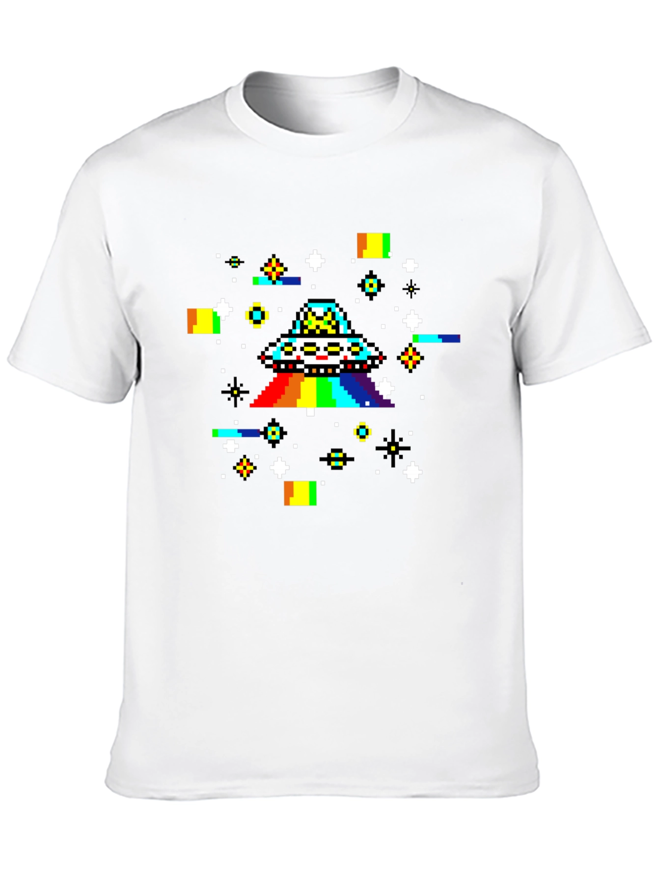 Pixel UFO Rainbow Graphic Tee