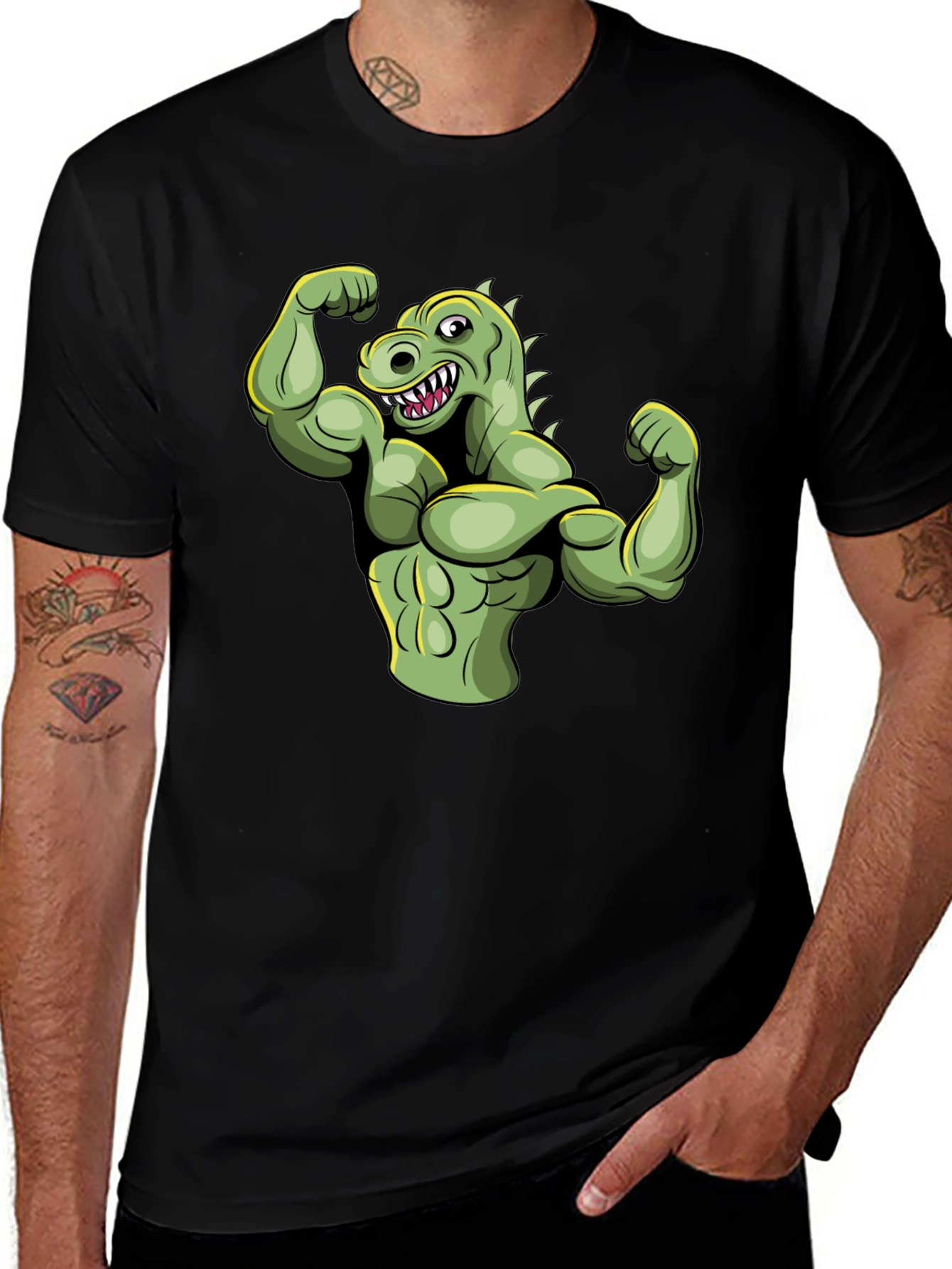 Muscle Dinosaur Graphic T-Shirt