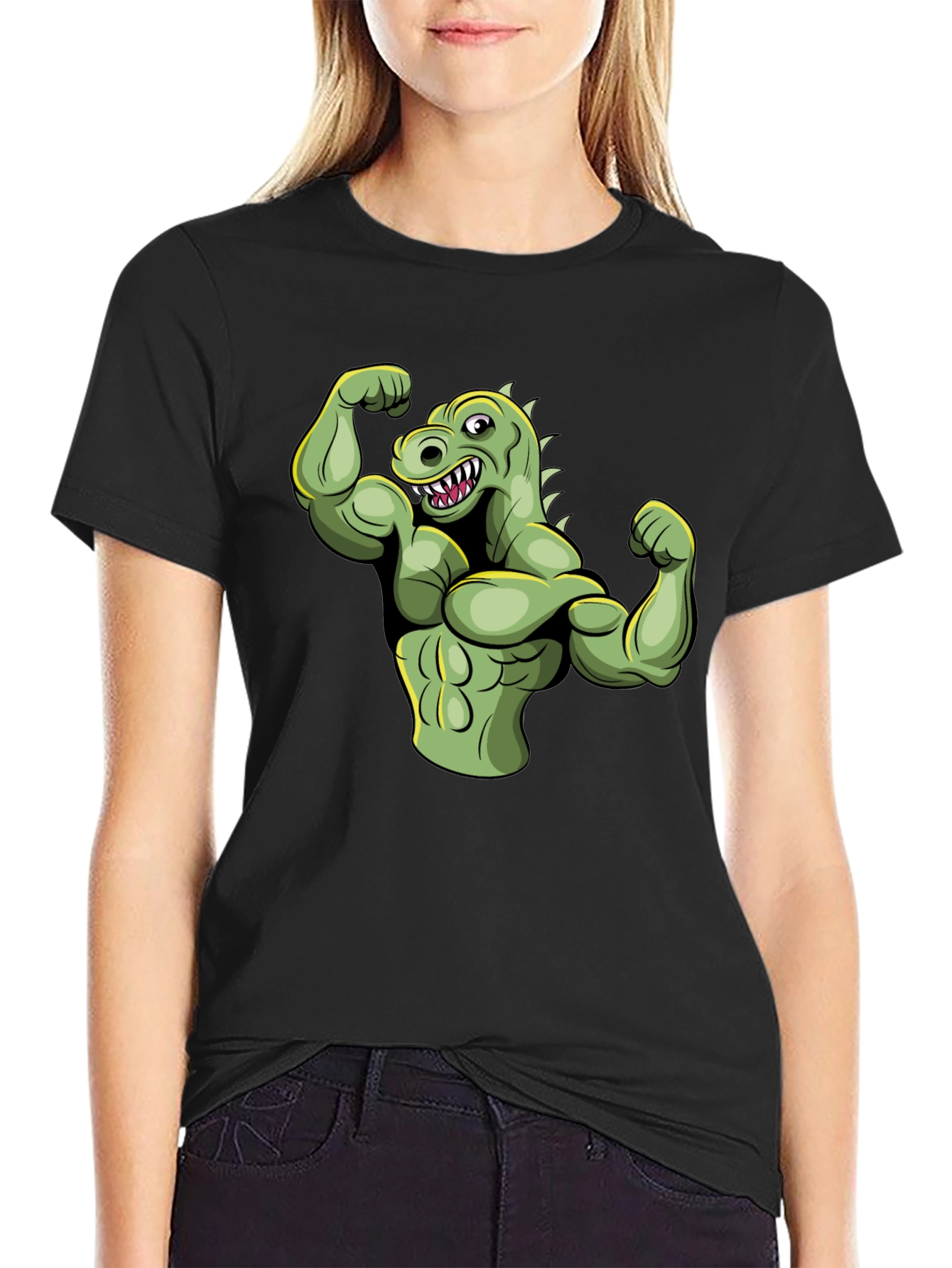 Muscle Dinosaur Graphic T-Shirt