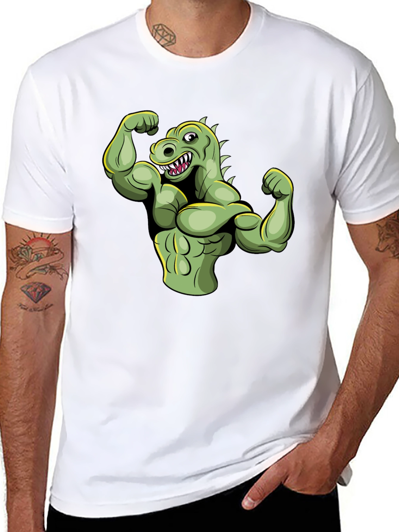 Muscle Dinosaur Graphic T-Shirt