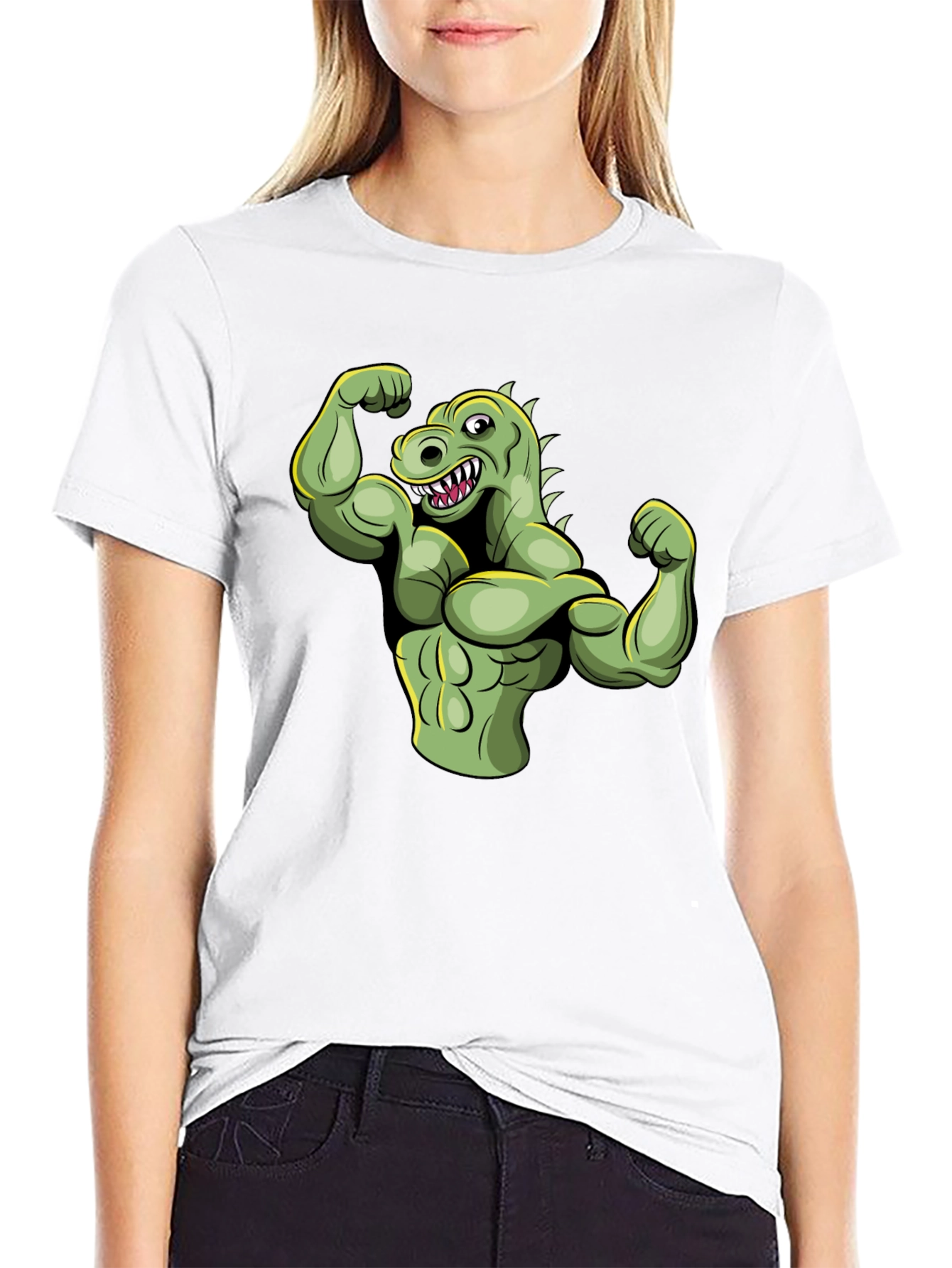 Muscle Dinosaur Graphic T-Shirt
