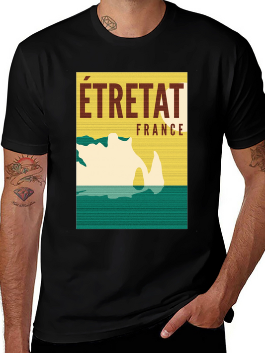 Étretat France Graphic Tee - Coastal Travel T-Shirt