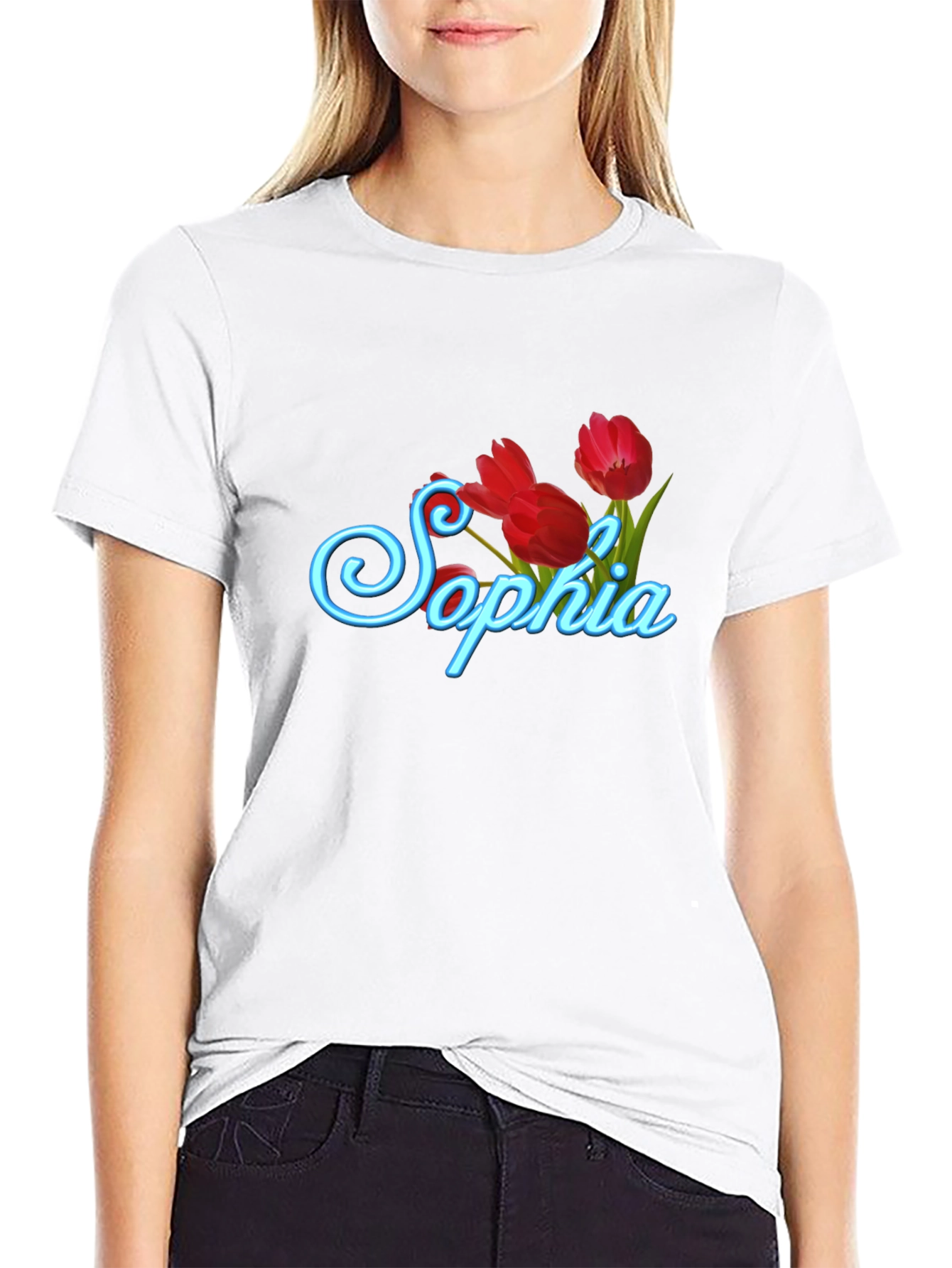 Sophia Tulip Black T-Shirt