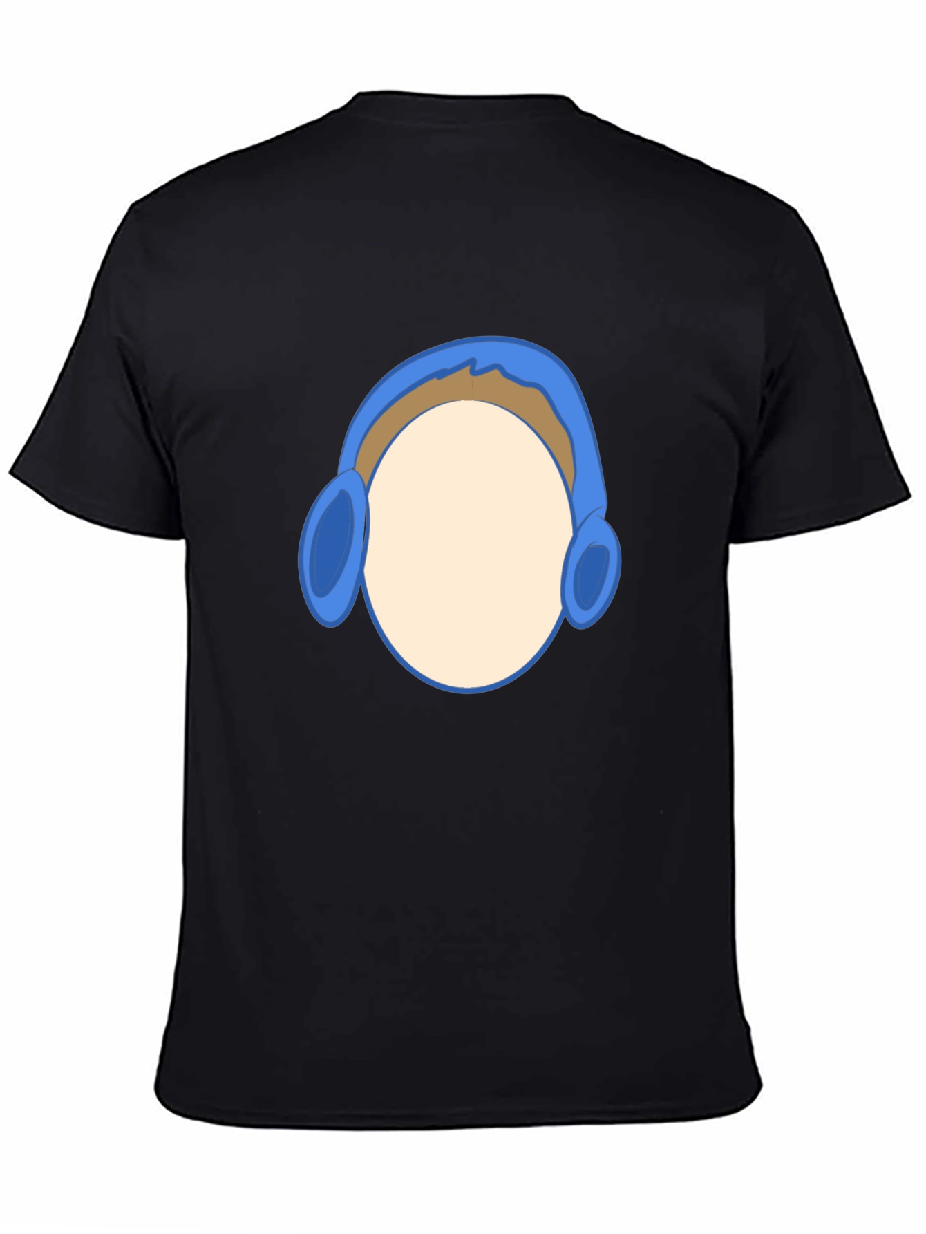 Black T-Shirt with Headphone Graphic