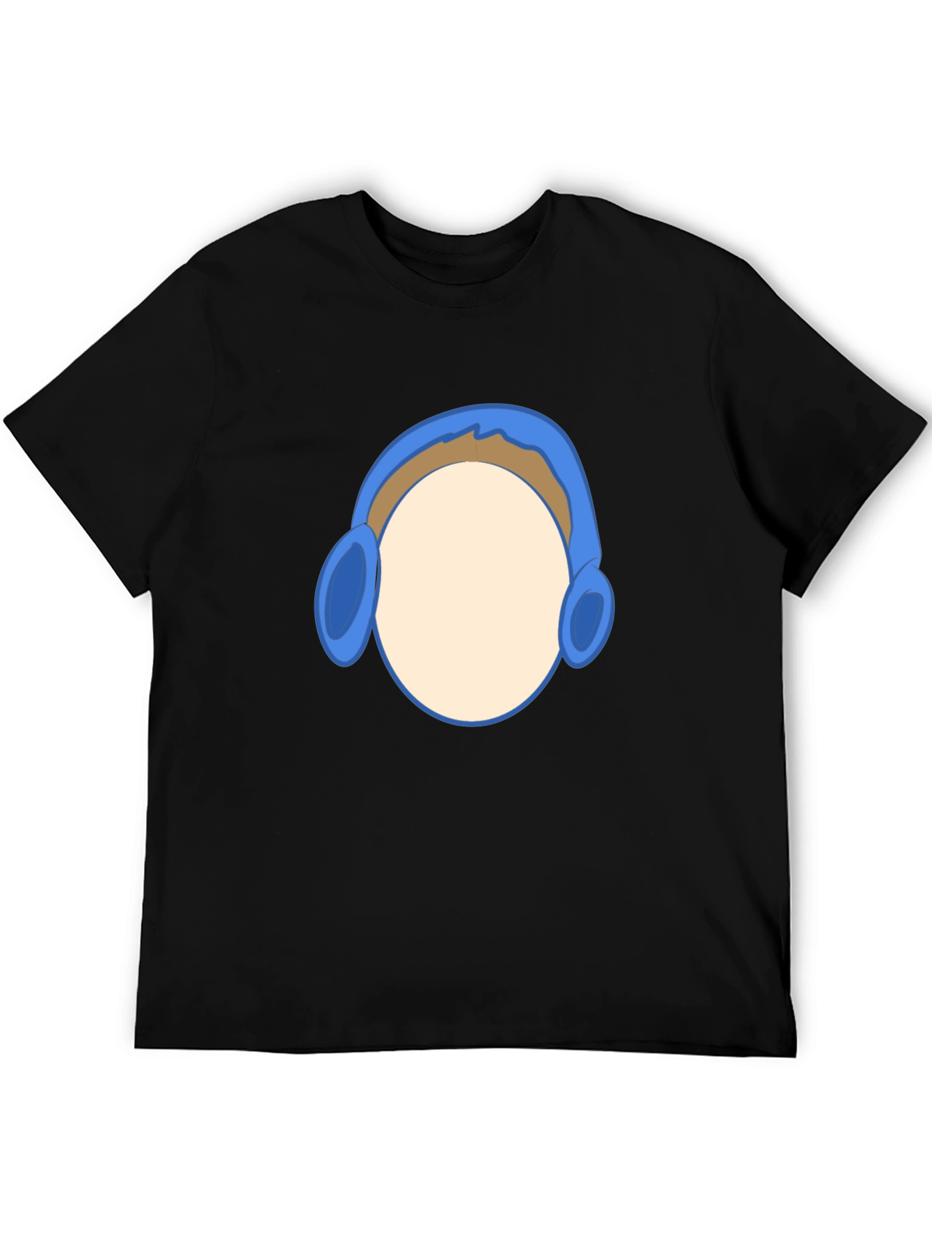 Black T-Shirt with Headphone Graphic