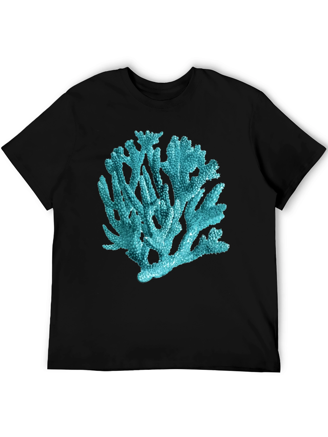 Coral Print Black T-Shirt