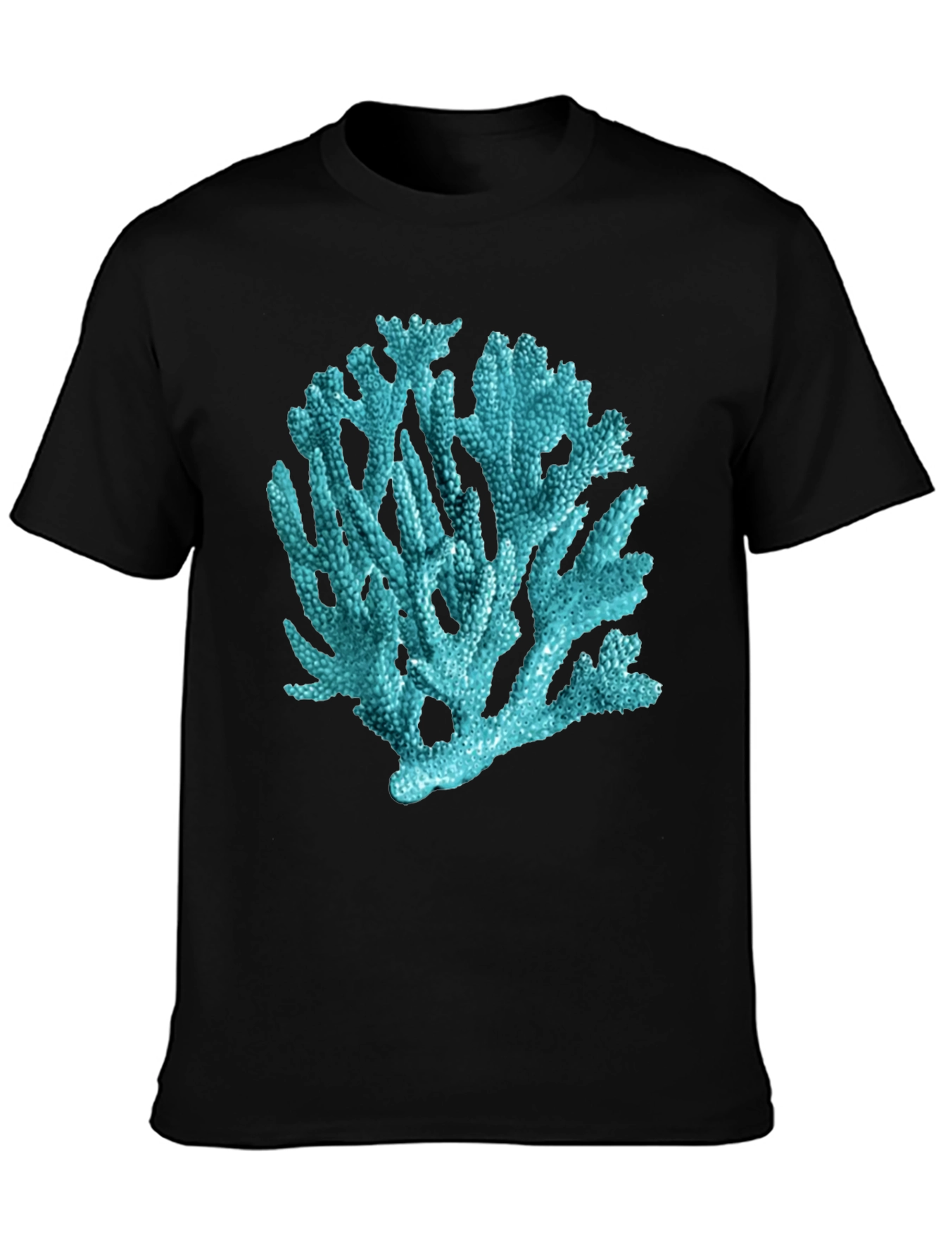 Coral Print Black T-Shirt