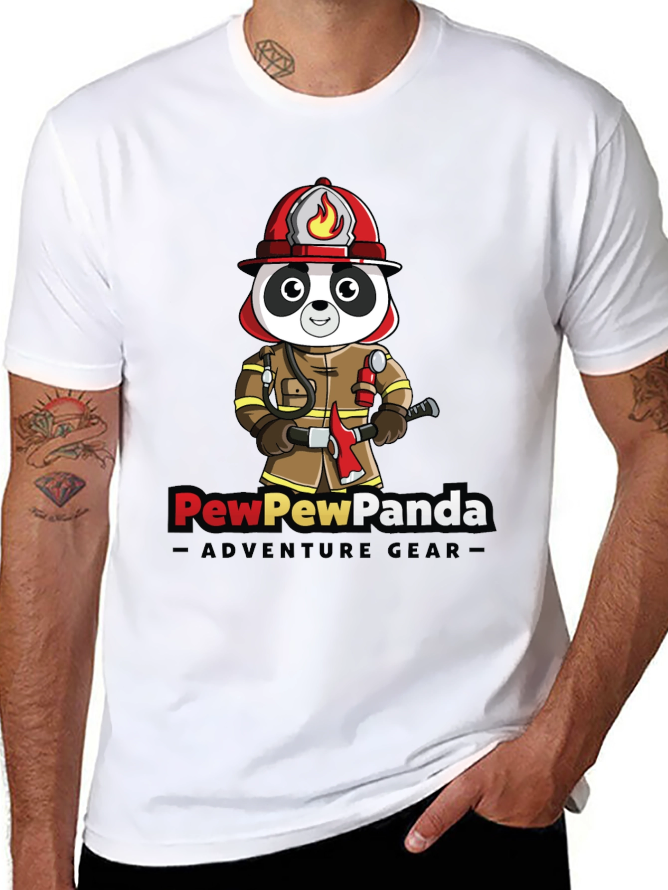 PewPewPanda Firefighter T-Shirt - Adventure Gear