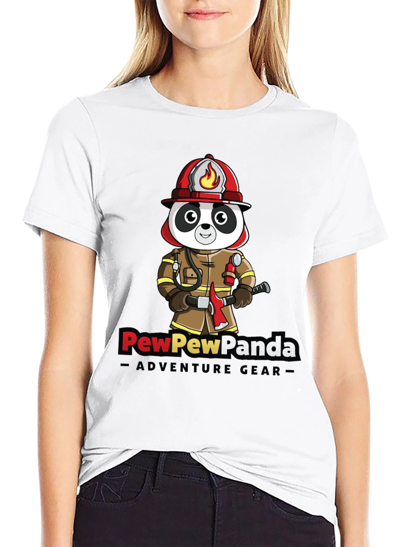 PewPewPanda Firefighter T-Shirt - Adventure Gear