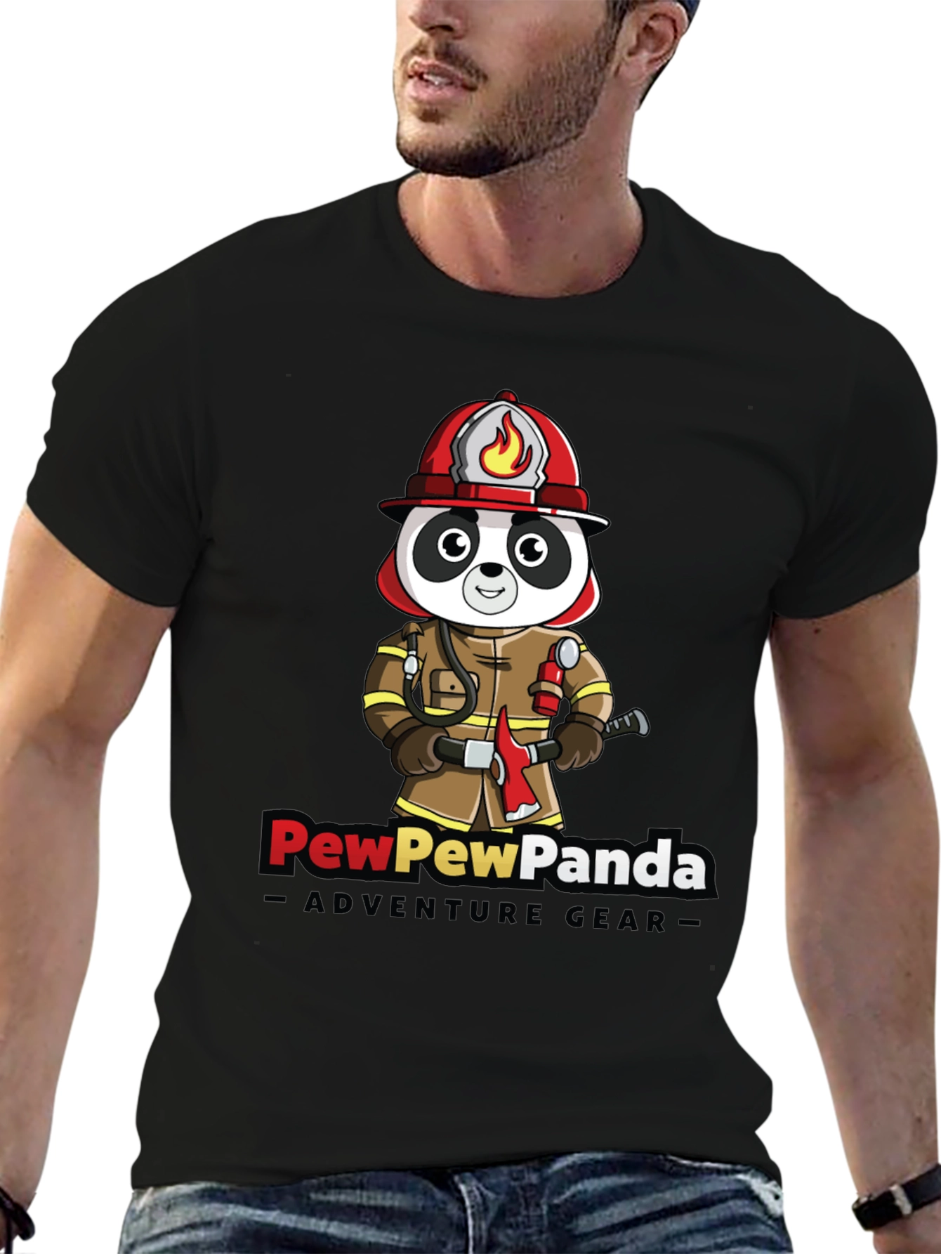 PewPewPanda Firefighter T-Shirt - Adventure Gear